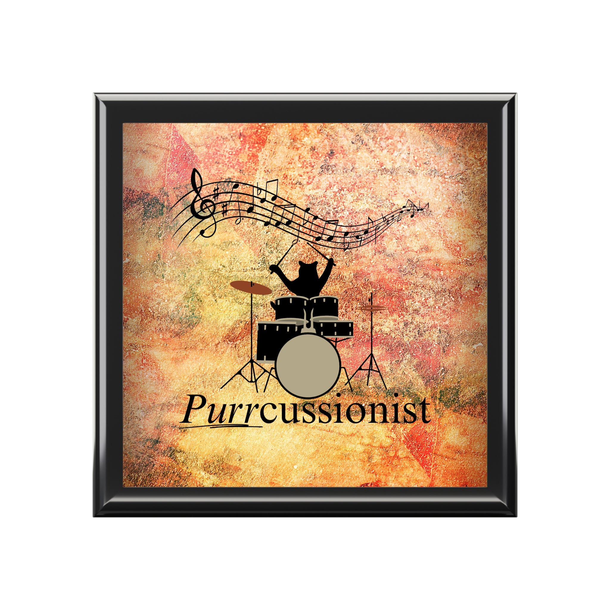 Photo depicting the ​Purrcussionist Jewelry Box from EpiAl's Shop.