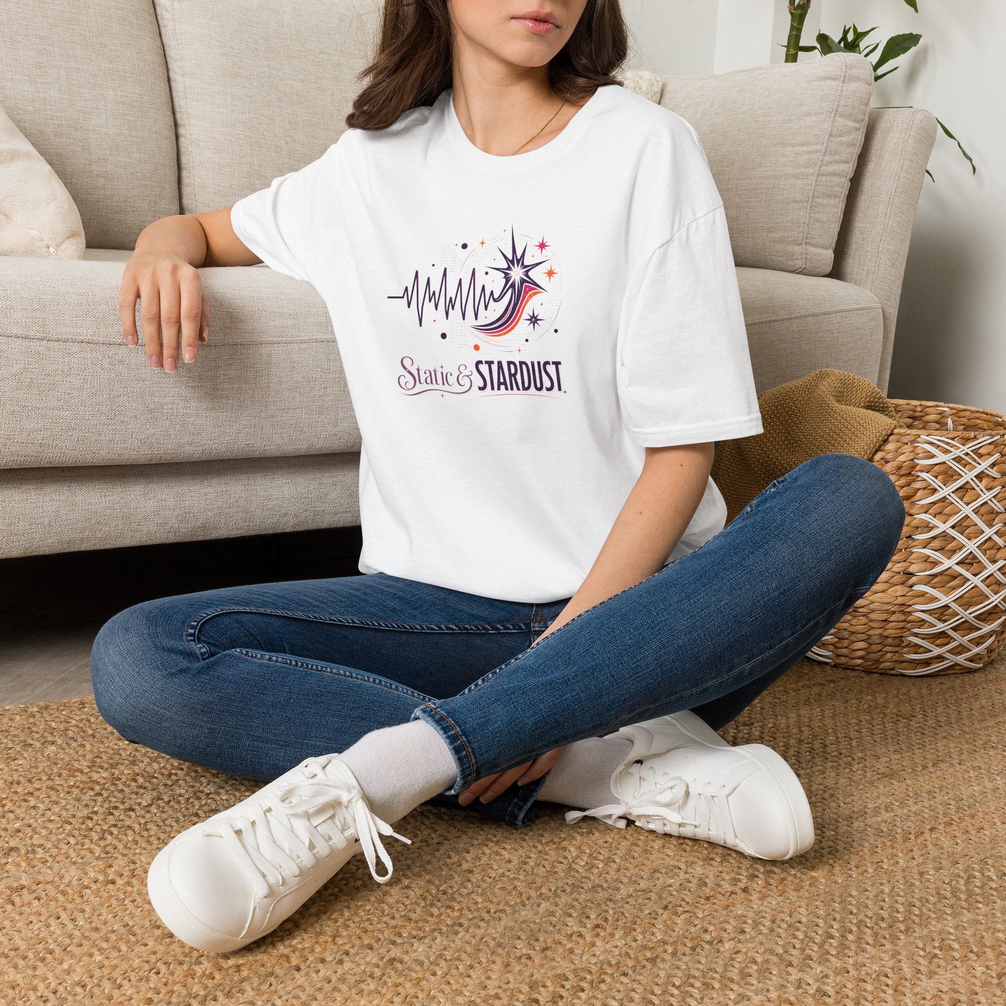 Static & Stardust Retro Epilepsy Awareness T-Shirt | Abstract Brainwave Tee