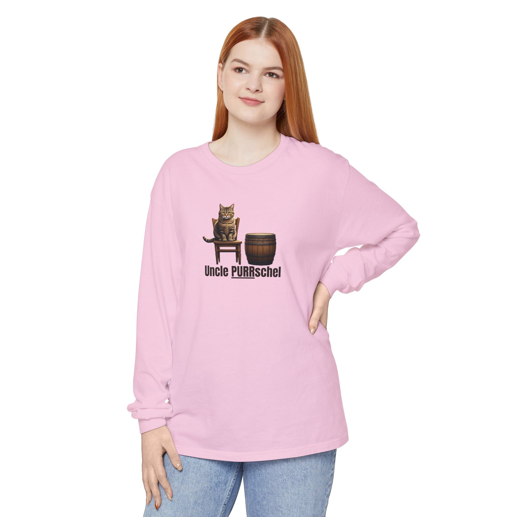 Uncle PURRschel Long Sleeve T-Shirt, Funny Cat Shirt