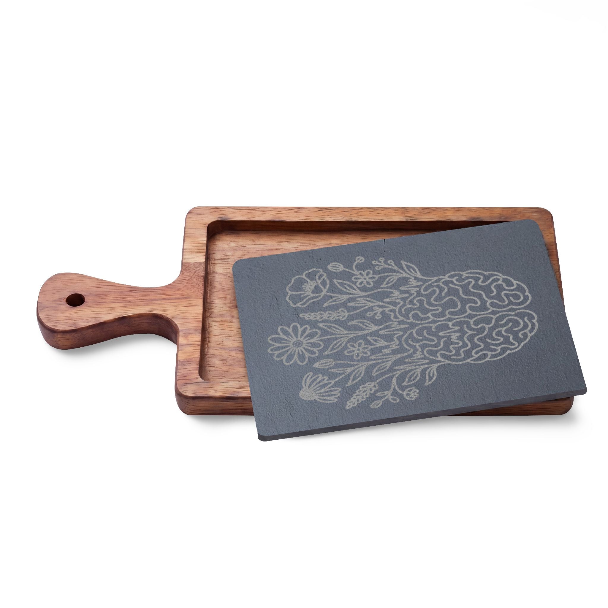 Electric Wildflower Epilepsy Awareness Acacia and Slate Charcuterie Board