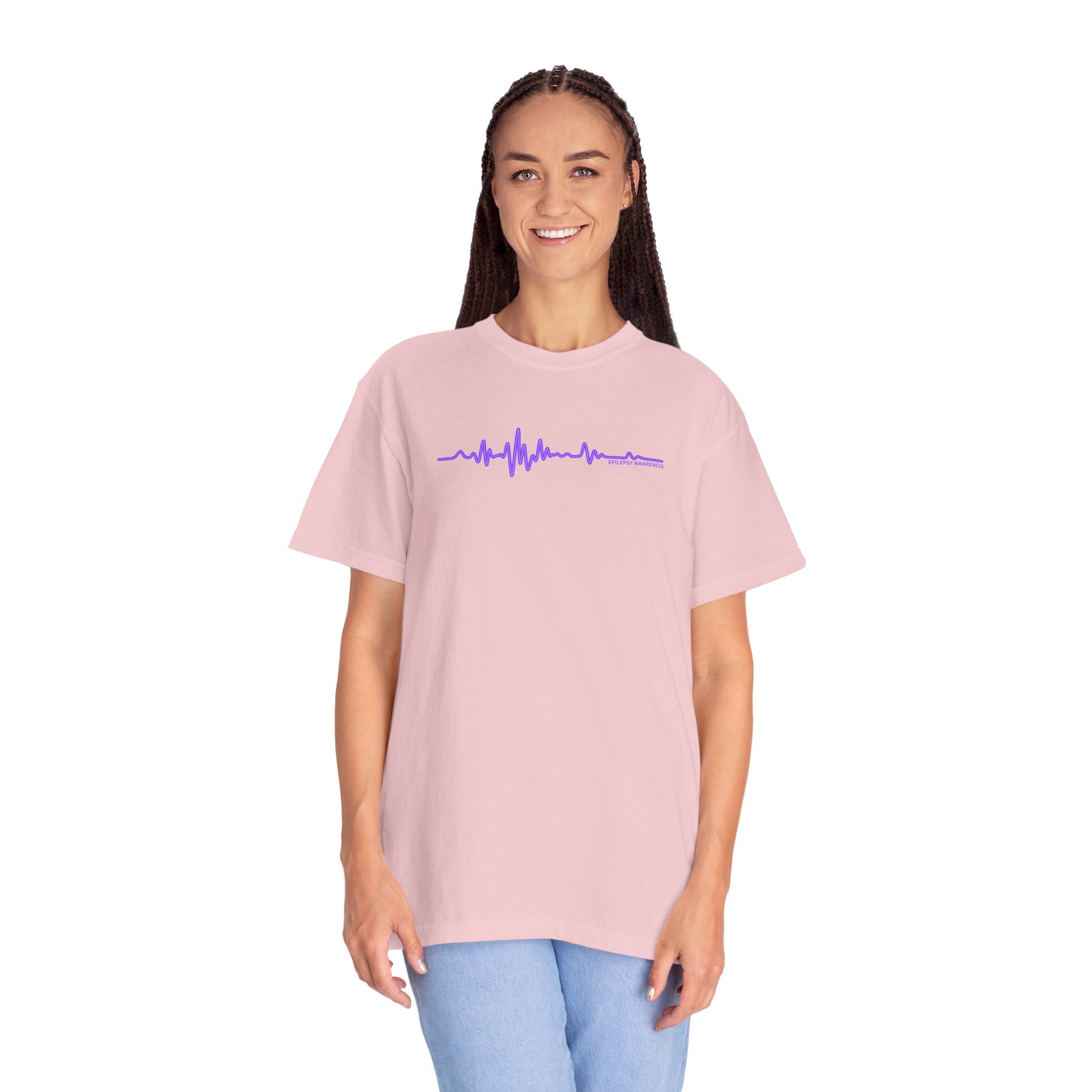 Minimalist Epilepsy Awareness EEG Wave Unisex T-Shirt – Purple Line Design
