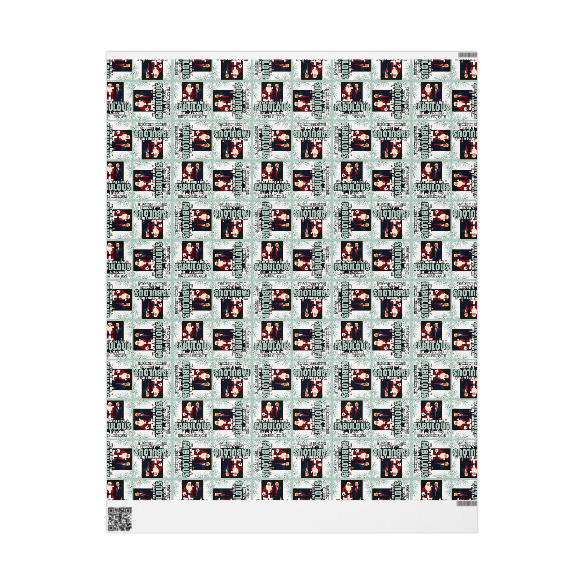 Trump Santa Fabulous List Wrapping Paper Roll