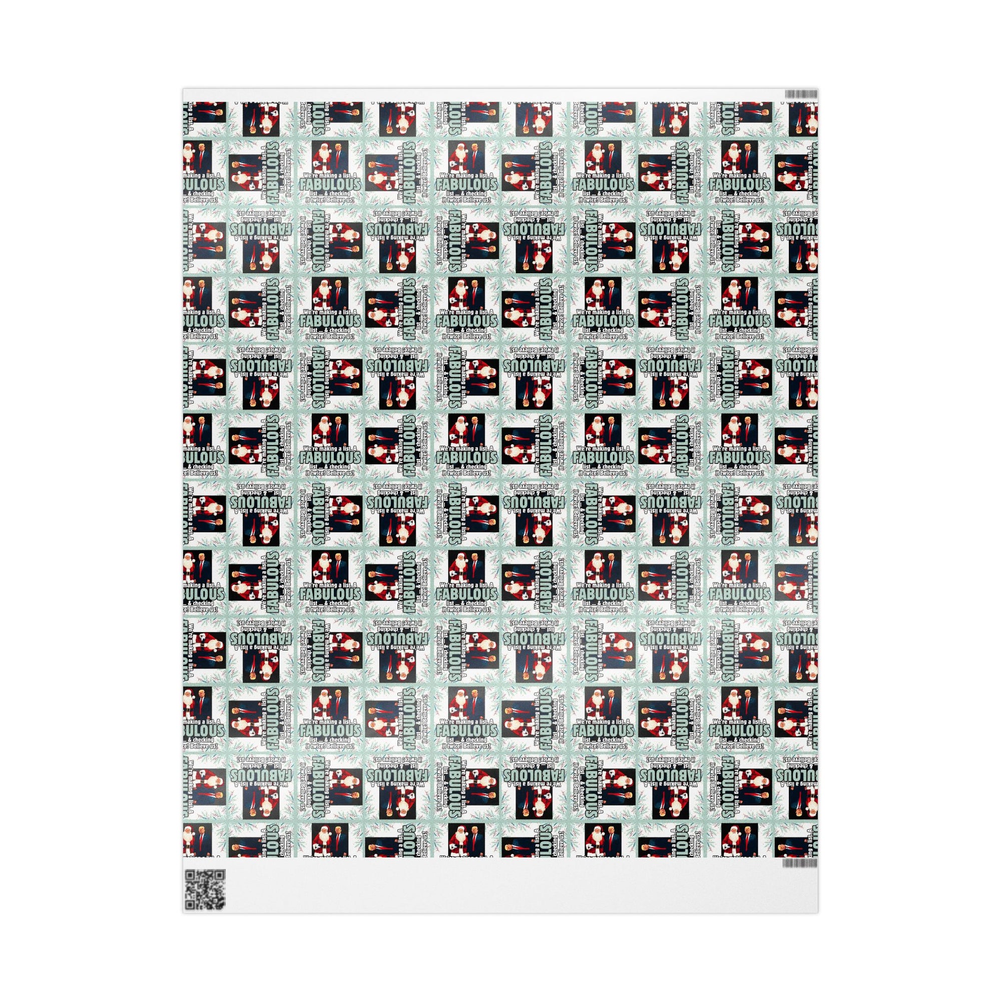 Trump Santa Fabulous List Wrapping Paper Roll