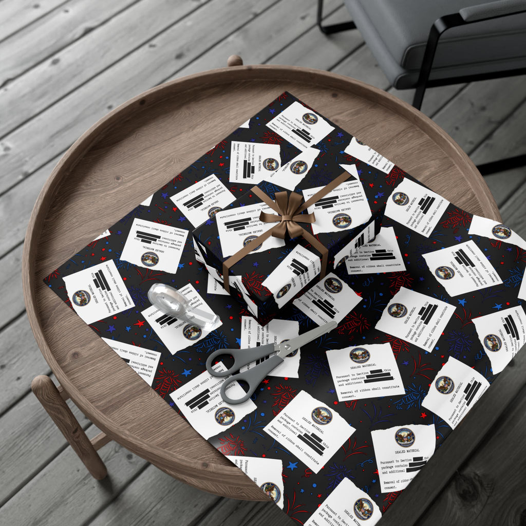 Classified Celebration Gift Wrap – Patriotic Parody Fireworks Wrapping Paper