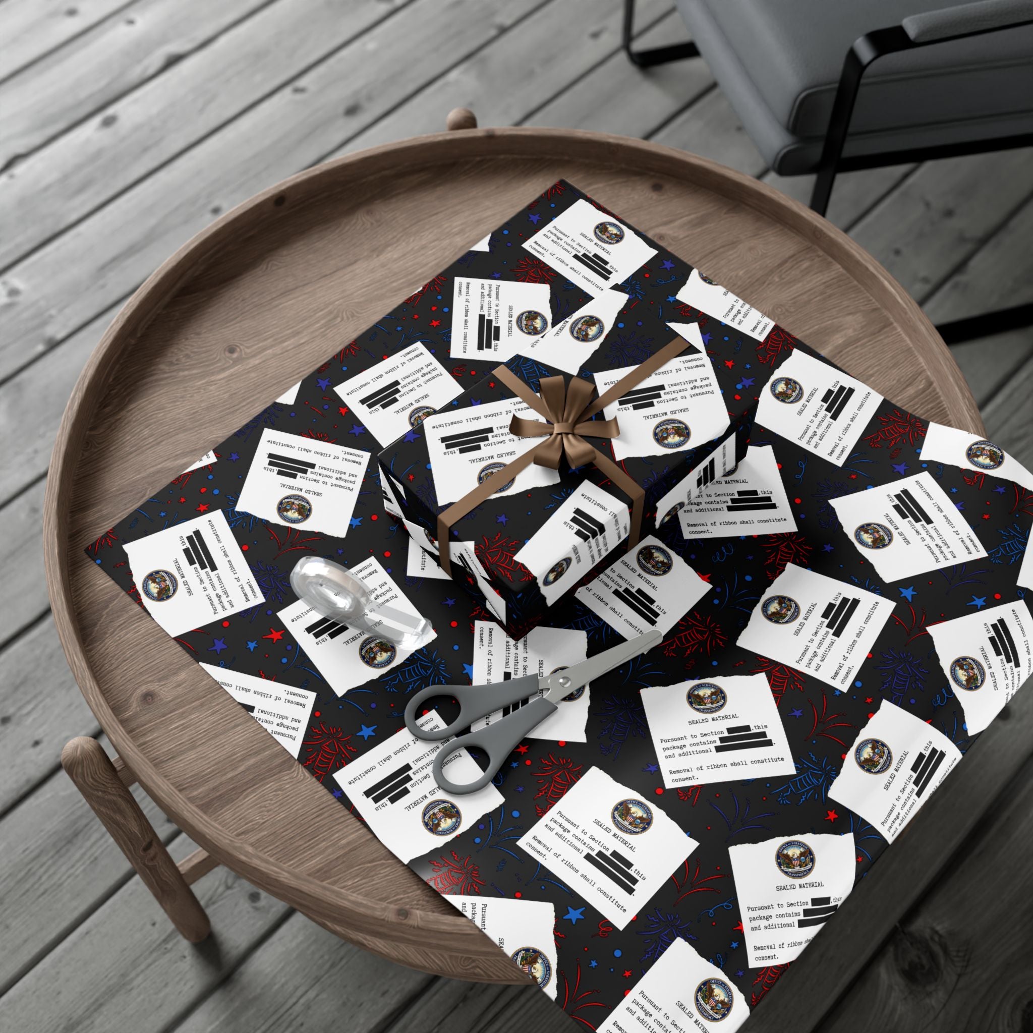 Classified Celebration Gift Wrap – Patriotic Parody Fireworks Wrapping Paper