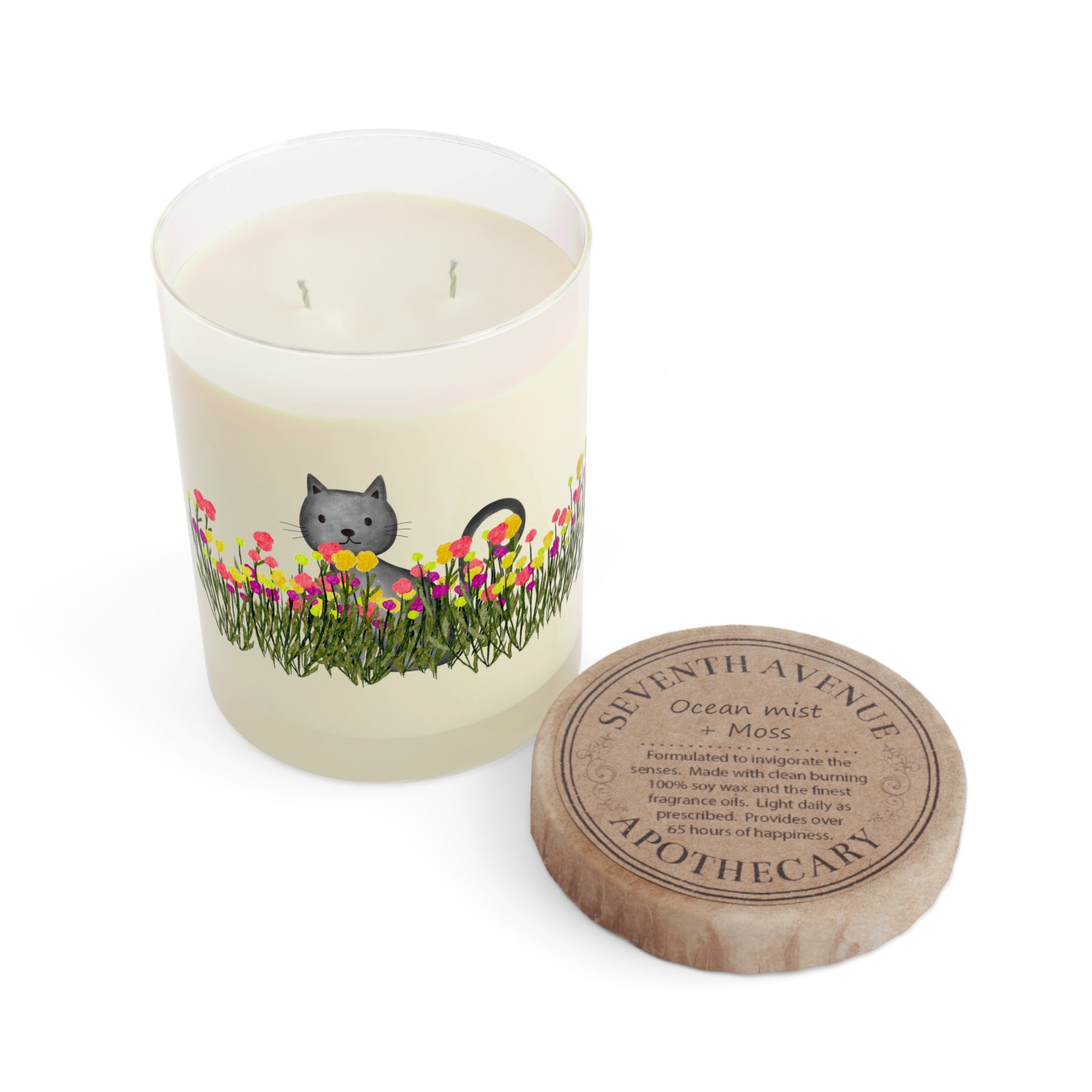 Cat in the Wildflowers Scented Candle – Cozy Floral Cat Candle