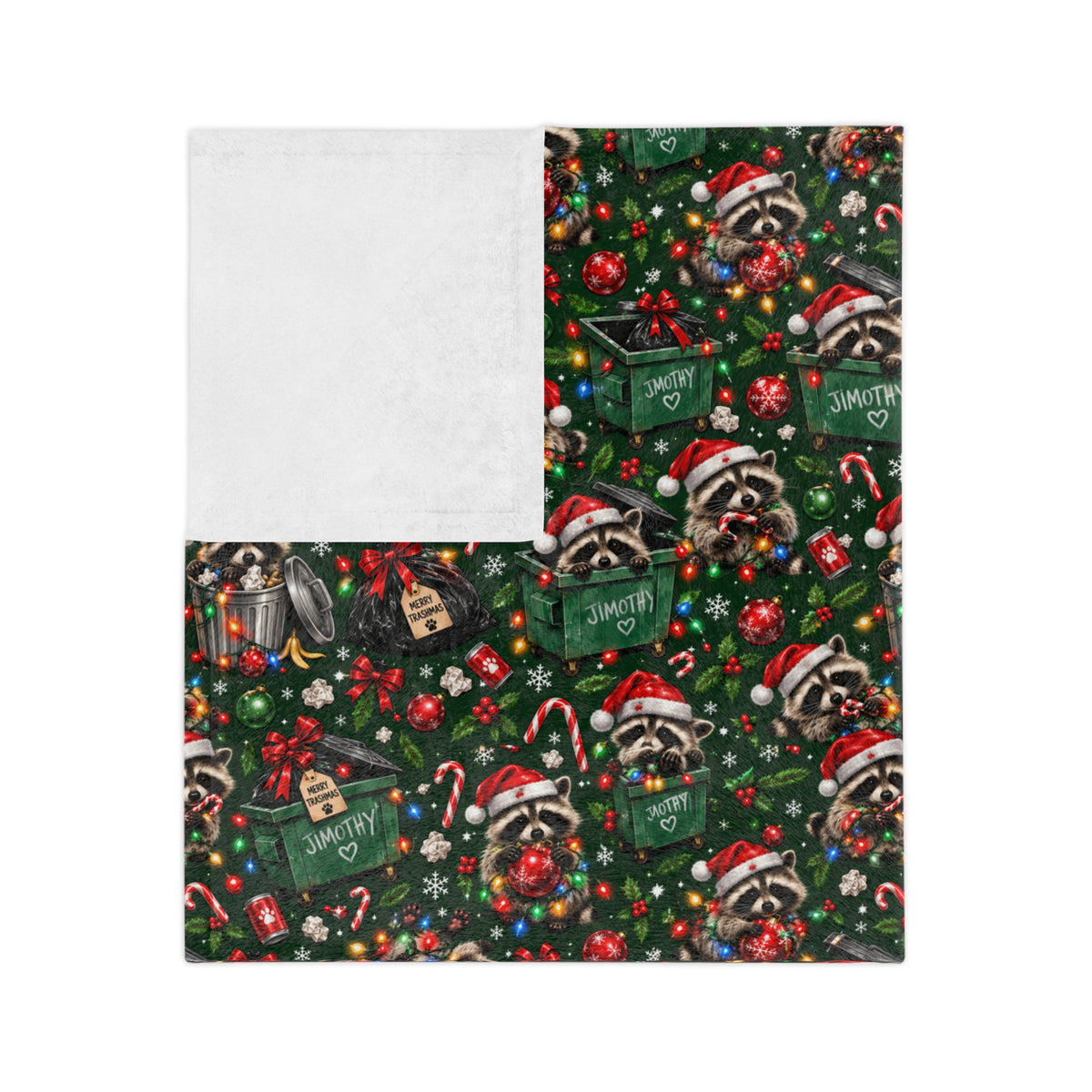 Jimothy’s Merry Trashmas Velveteen Plush Blanket