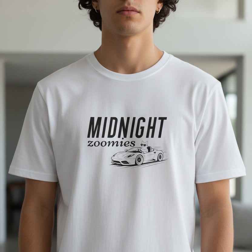 Midnight Zoomies Cat Unisex T-Shirt – Funny Cat Lover Tee
