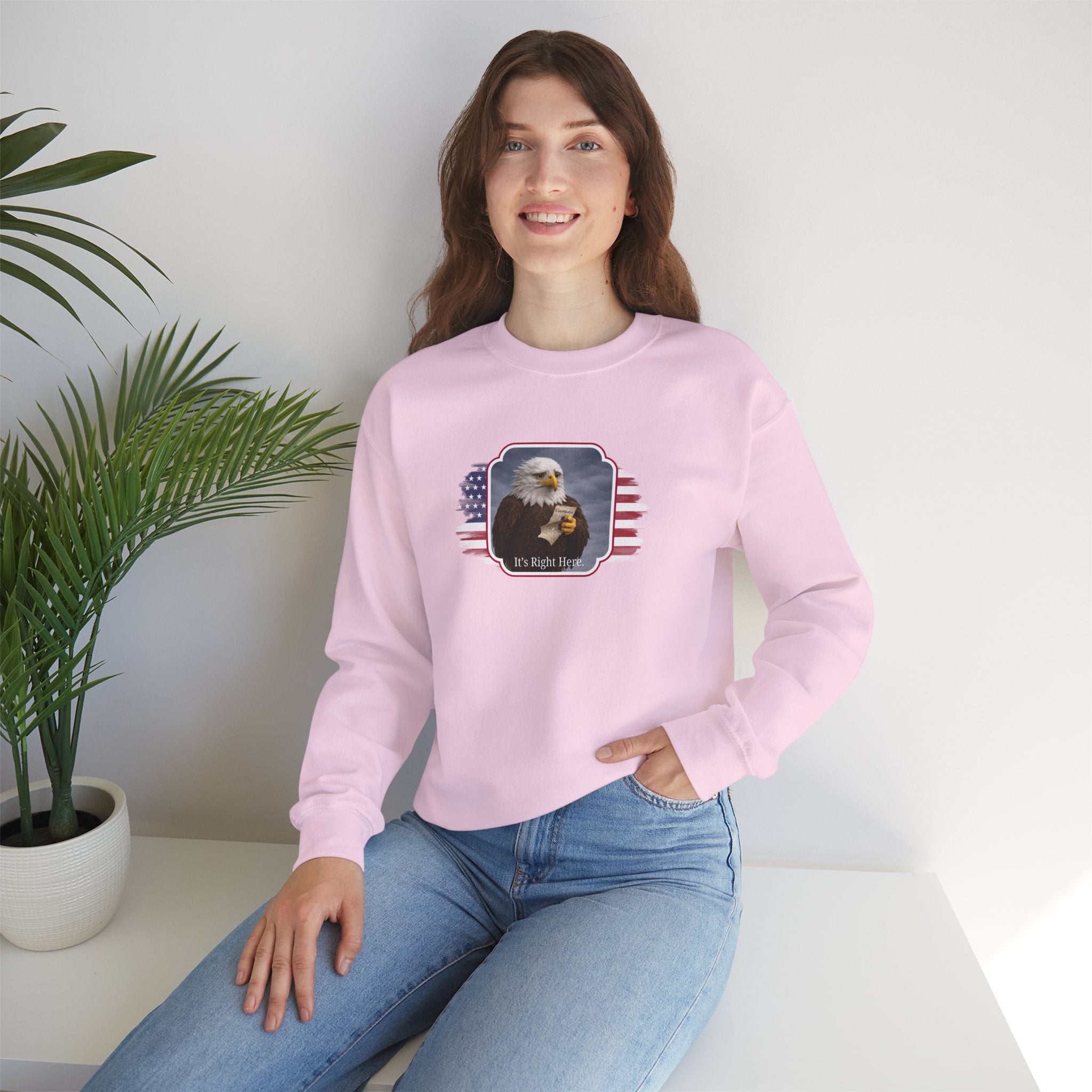 “It’s Right Here” Political Parody Crewneck Sweatshirt