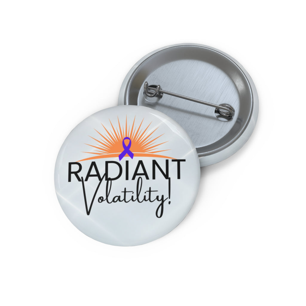 Radiant Volatility Epilepsy Awareness Pinback Button – Purple Ribbon Badge