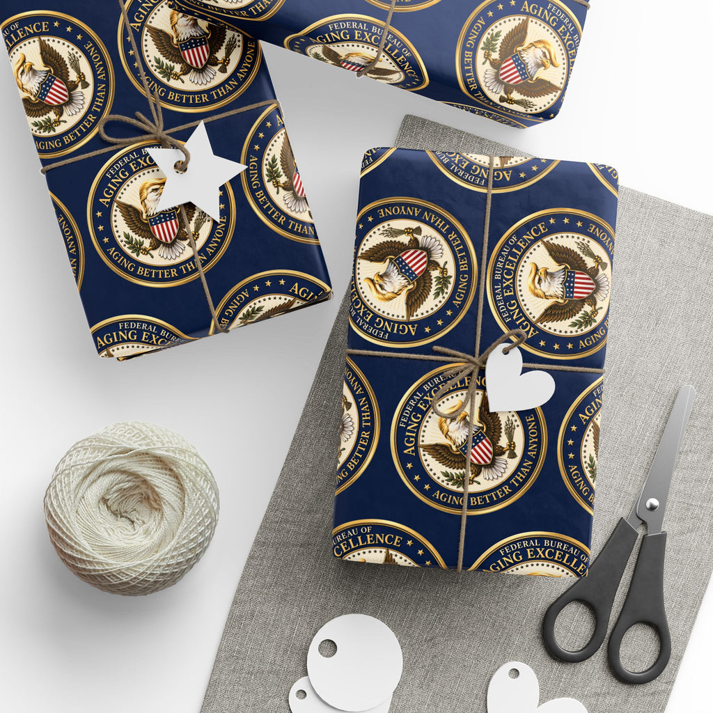 Aging Excellence – Faux Seal Birthday Wrapping Paper