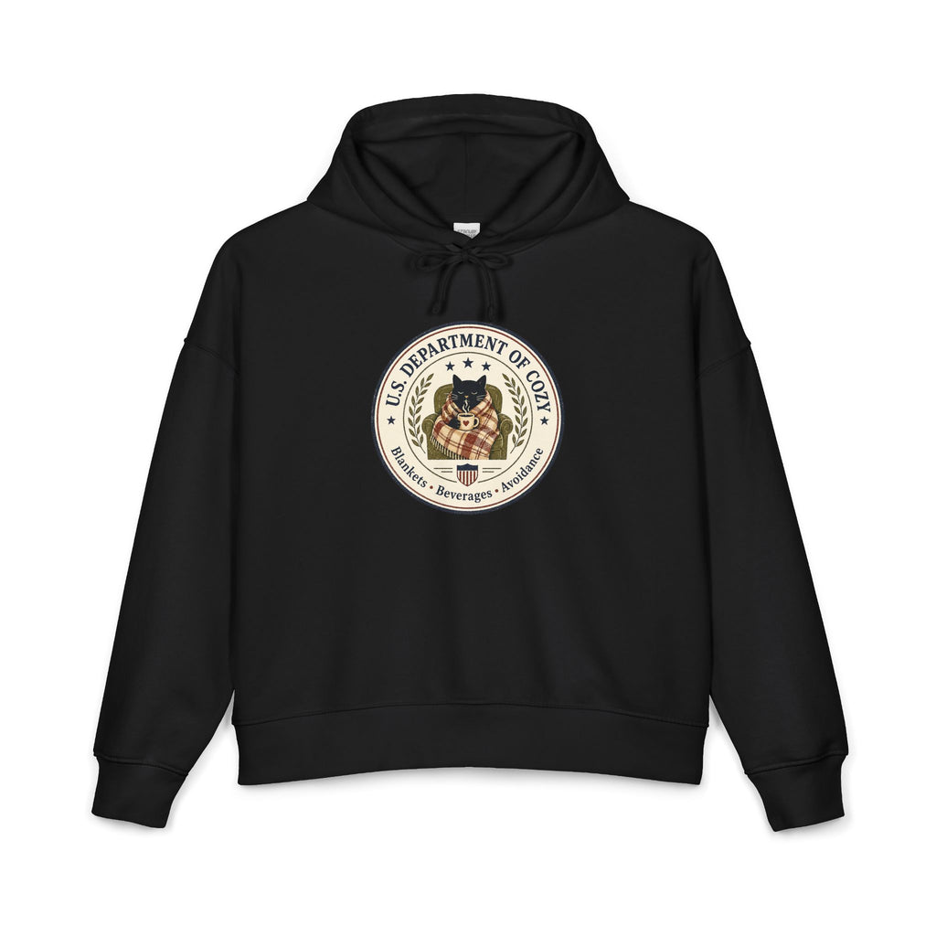 U.S. Department of Cozy Organic Hoodie | Funny Cat Government Parody Sweatshirt