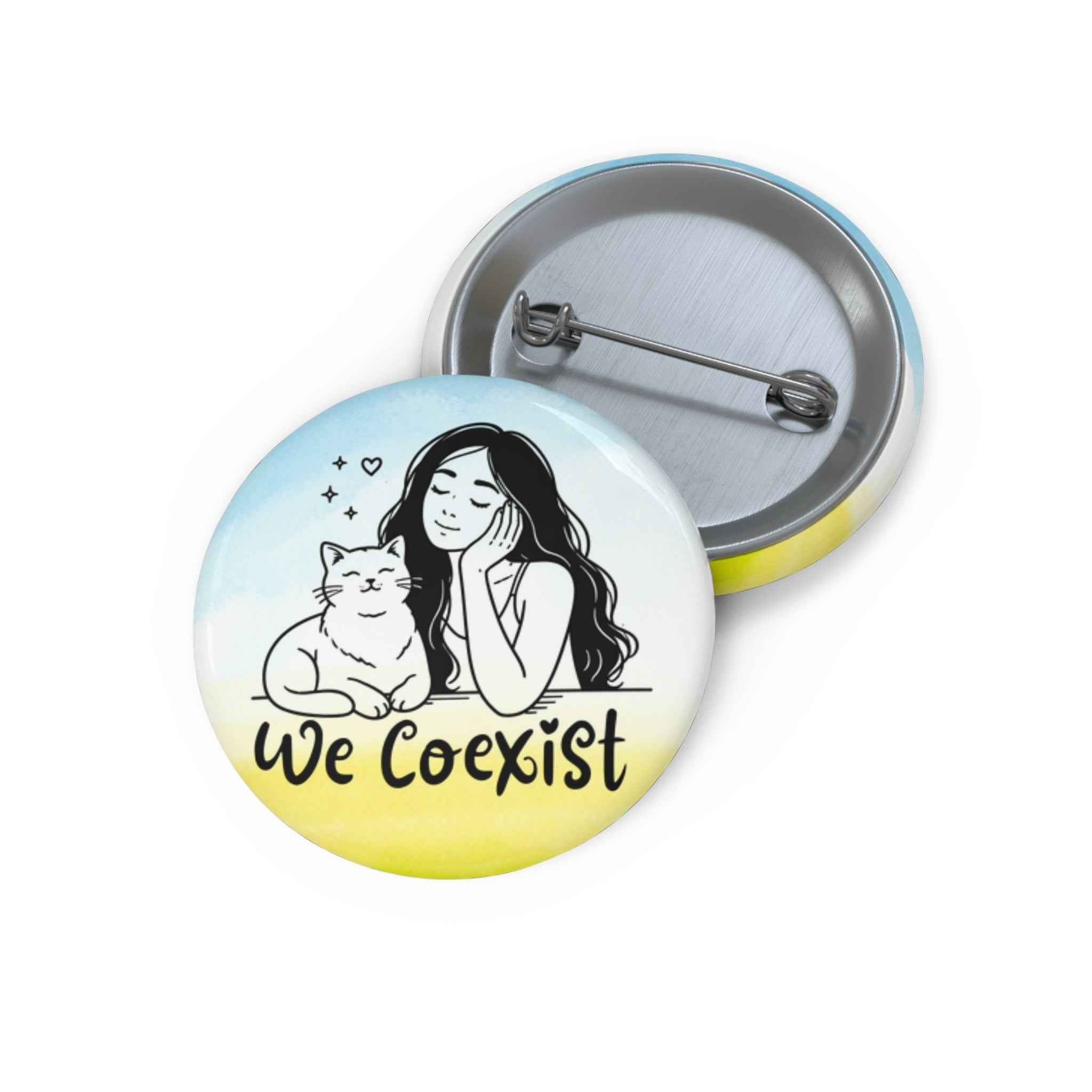 We Coexist Pinback Button – Cat Lover Mini Statement