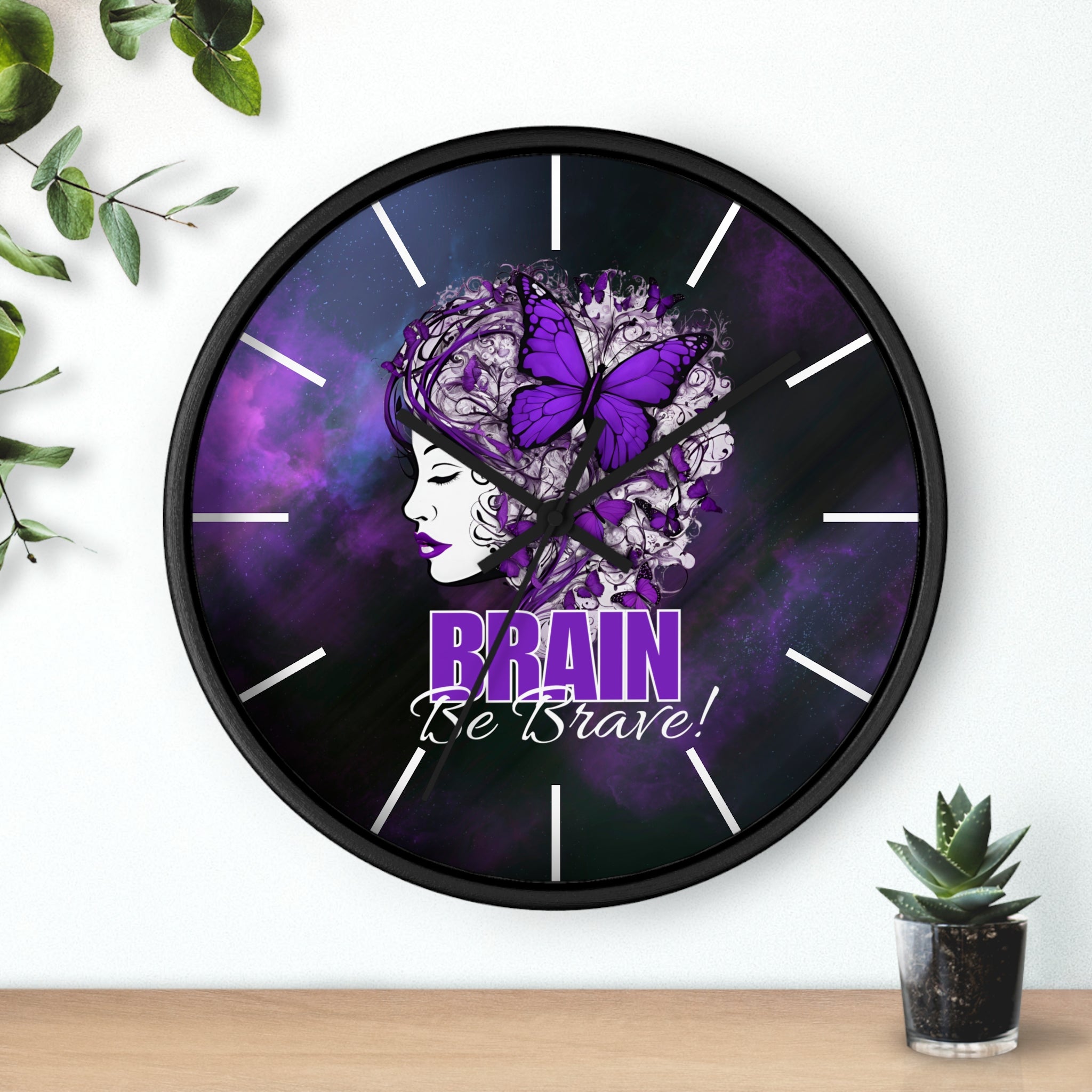Photo depicting the ​Beautiful Brain Be Brave Wall Clock from EpiAl's Shop.