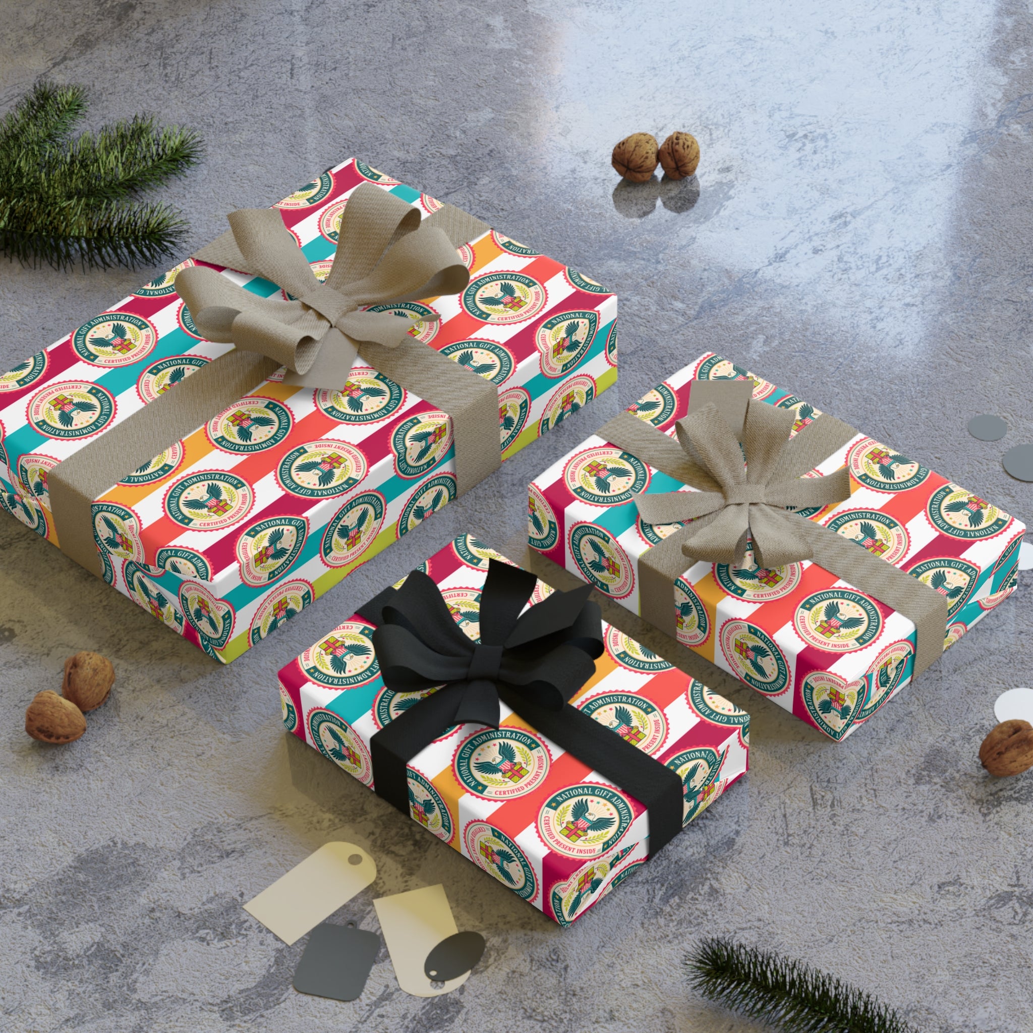 National Gift Administration Wrapping Paper | Certified Present Inside Official Gift Wrap