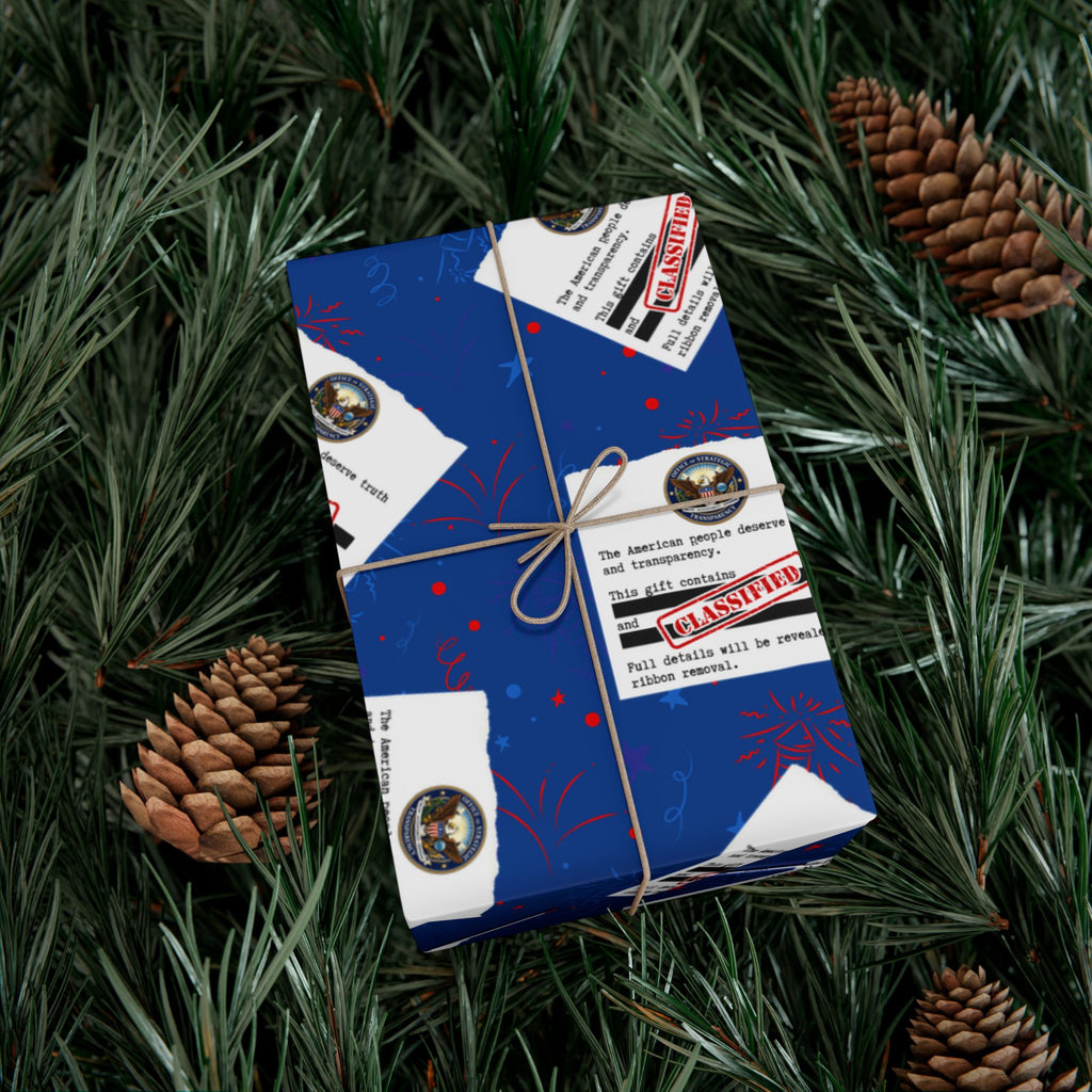 Classified Documents All-Occasion Gift Wrap – Redacted Files Political Satire Wrapping Paper