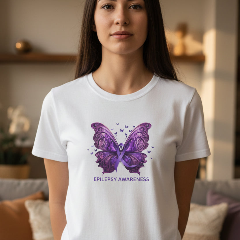 Epilepsy Butterfly Unisex Softstyle T - Shirt - T - Shirt - Epileptic Al’s Shop