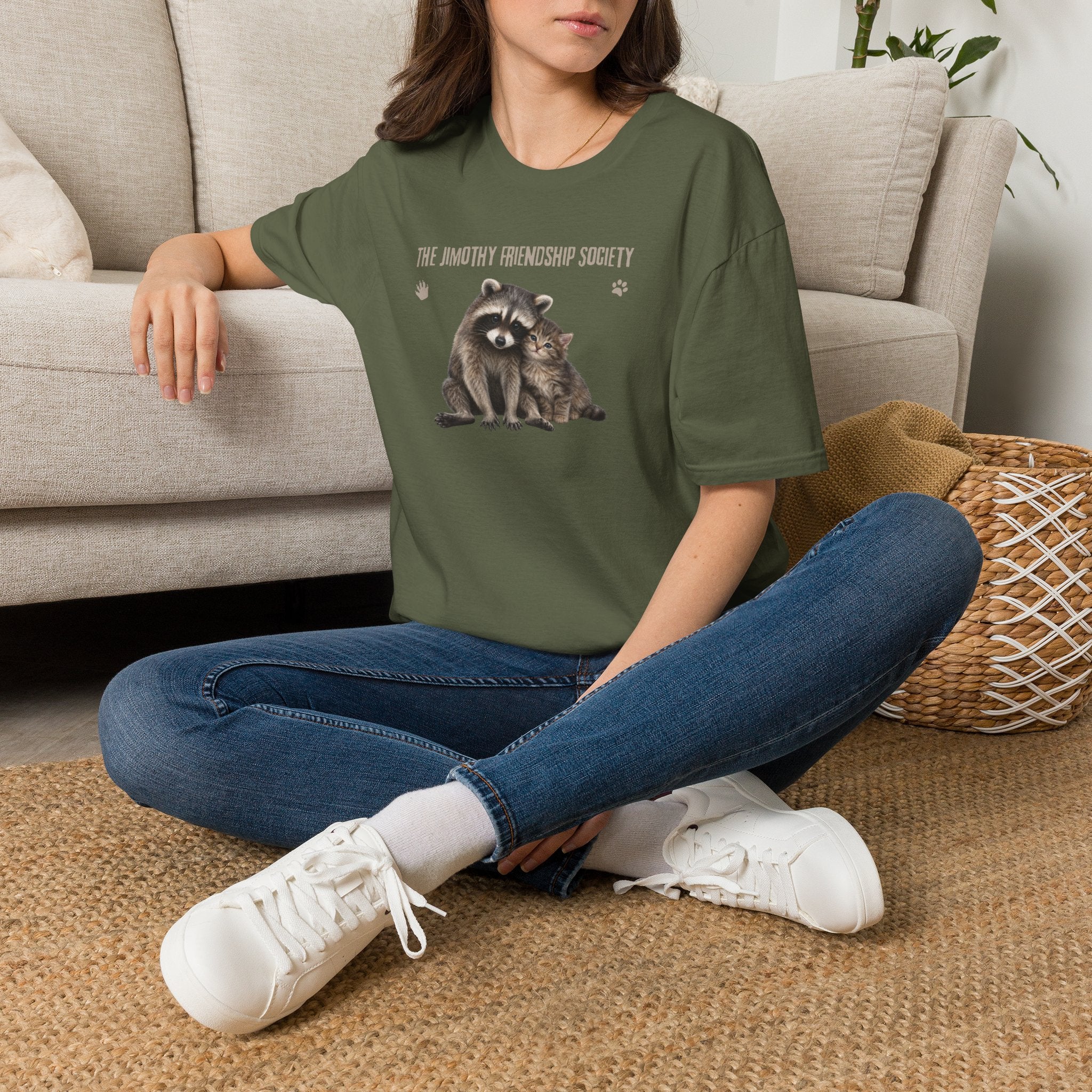 The Jimothy Friendship Society T-Shirt | Raccoon and Kitten Tee