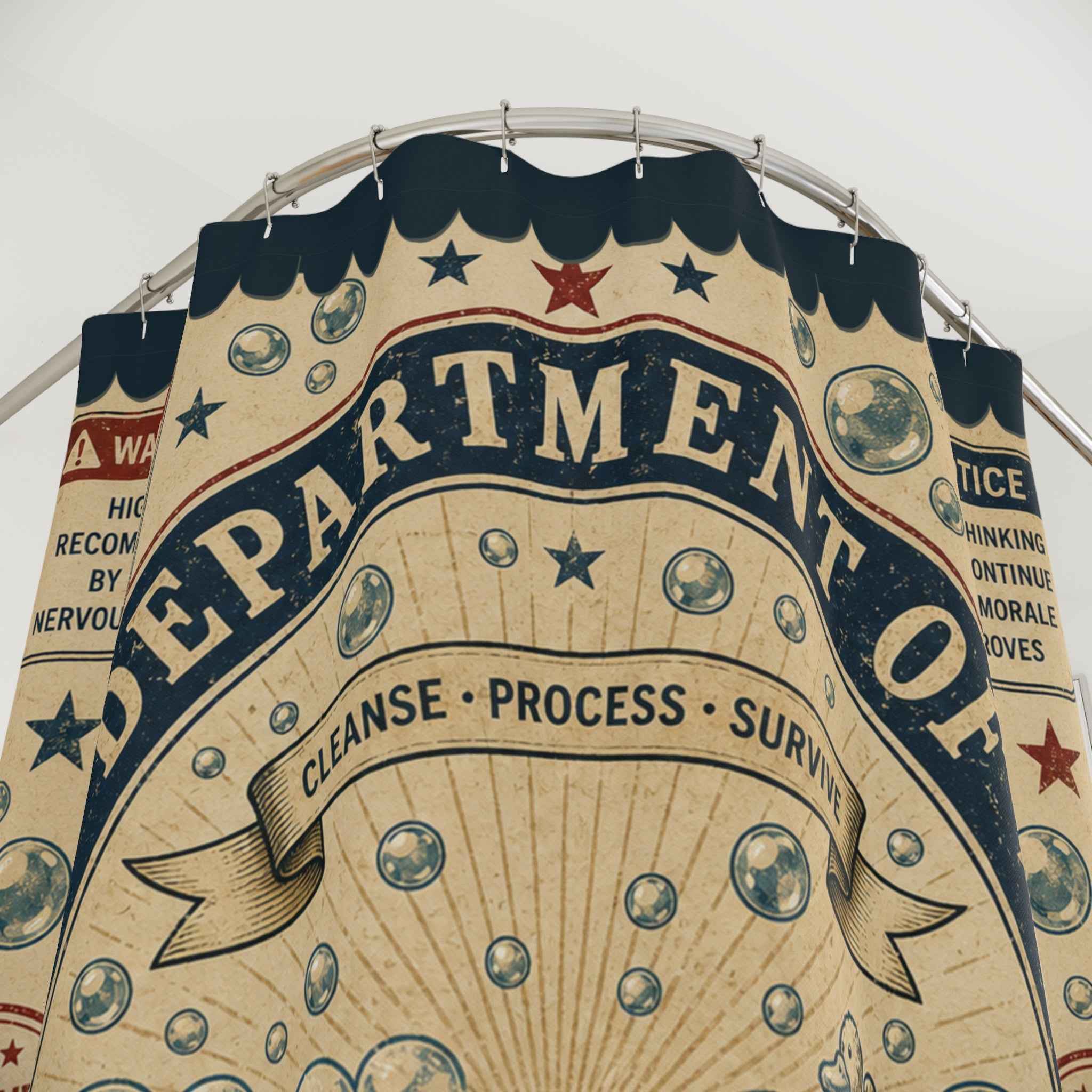 Department of Emotional Support Bathing Shower Curtain | Vintage Bathroom Decor