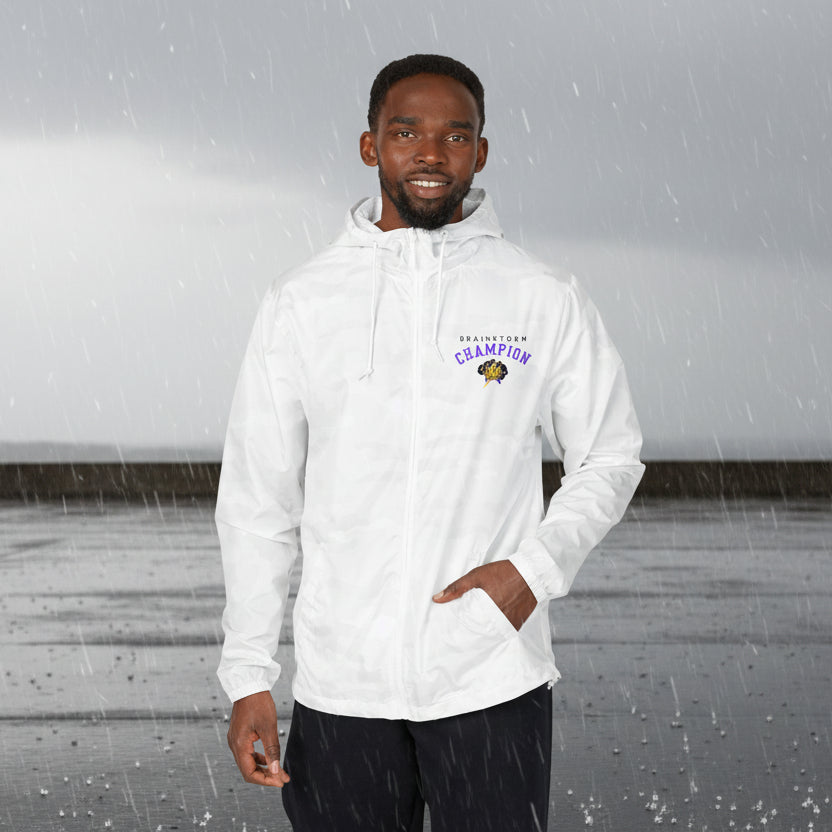 Brainstorm Champion Lightweight Windbreaker – White Camo Rain Jacket