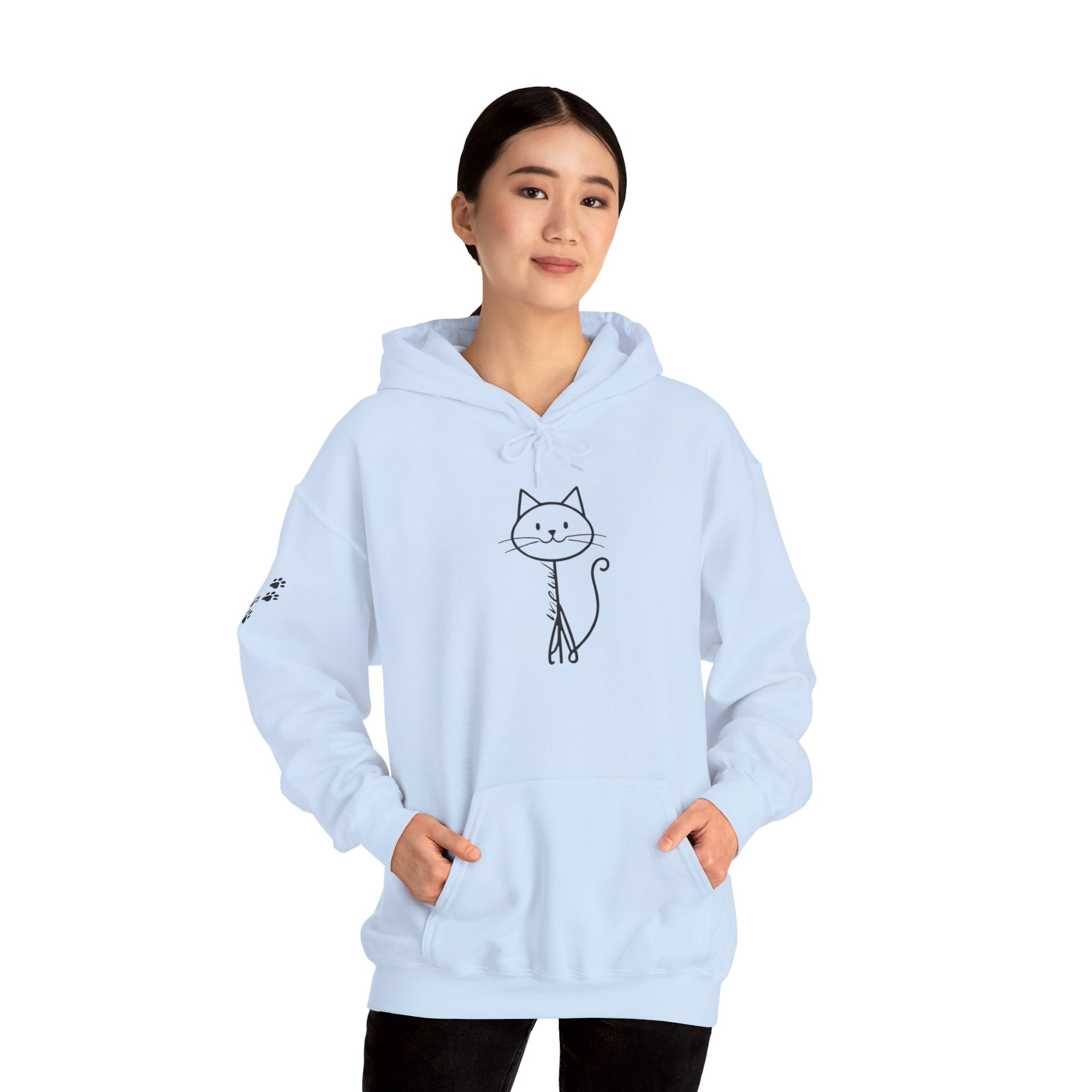 Cozy Stick Cat Lover Hoodie
