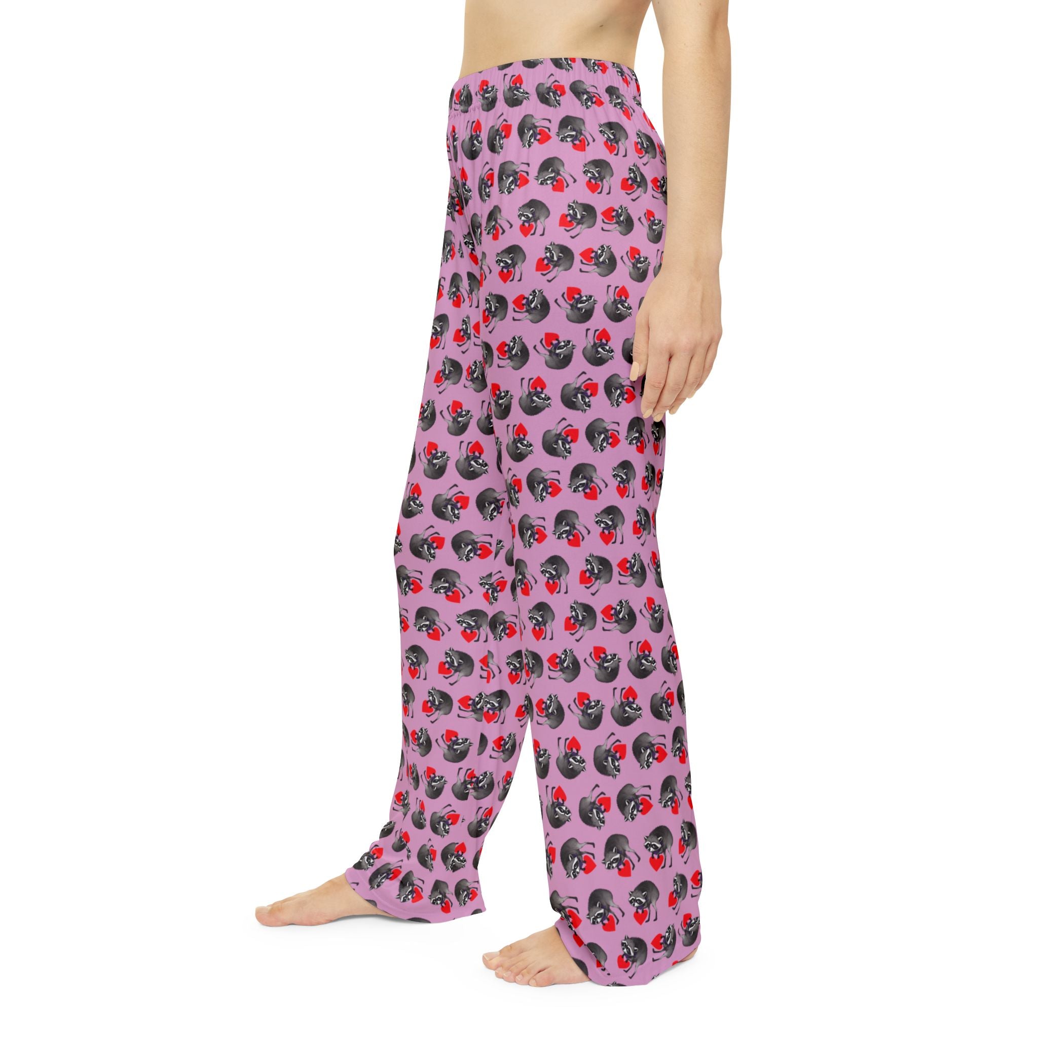 Jimothy Raccoon Pajama Pants: Pink Women’s Lounge Bottoms