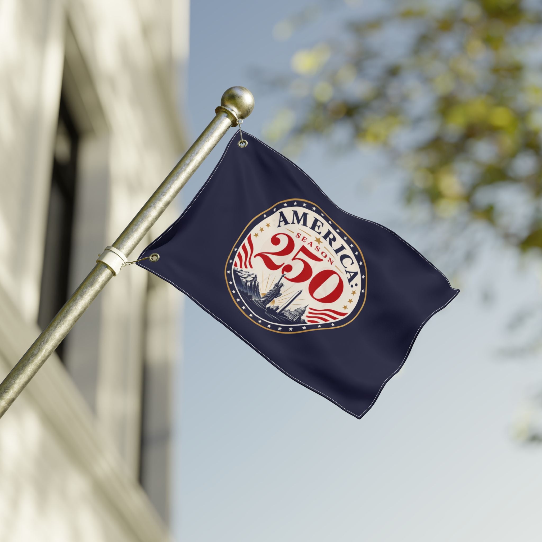 America 250 Season Flag | Patriotic Americana Double-Sided House Flag