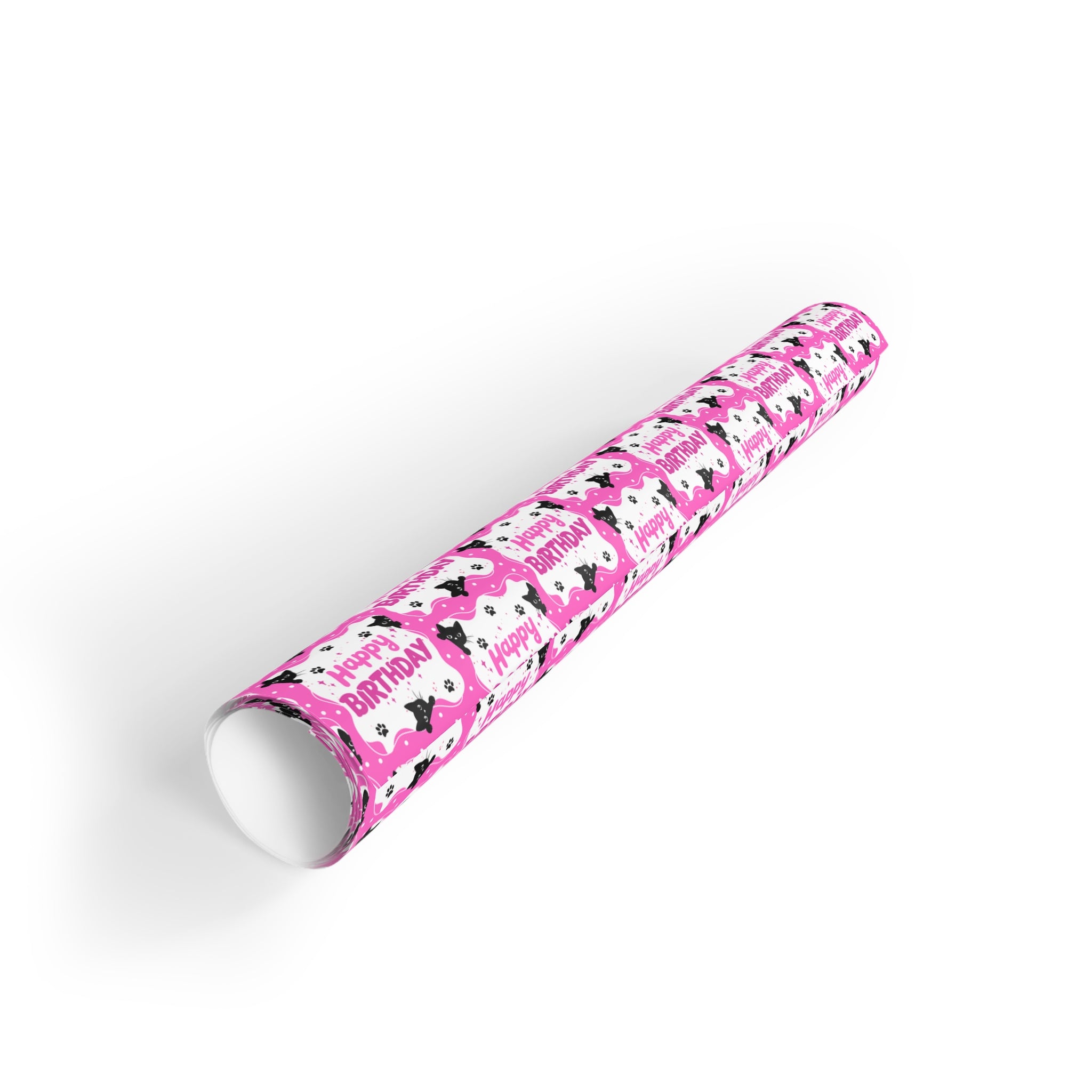 Pink Peeky Kitty Birthday Gift Wrapping Paper Rolls, 1pc - EpiAl's Shop
