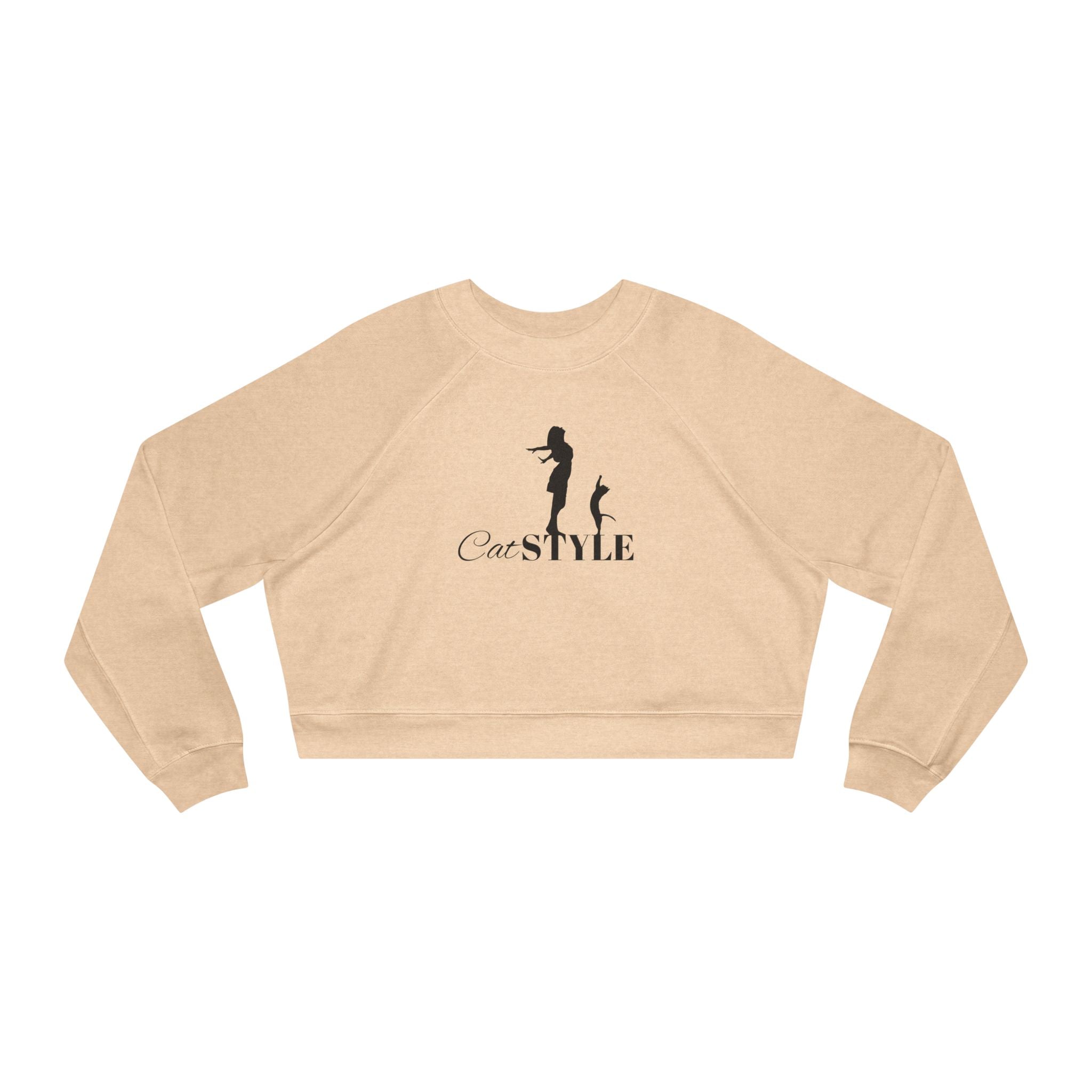 Photo depicting the ​Cat Style Women's Cropped Fleece Pullover from EpiAl's Shop.