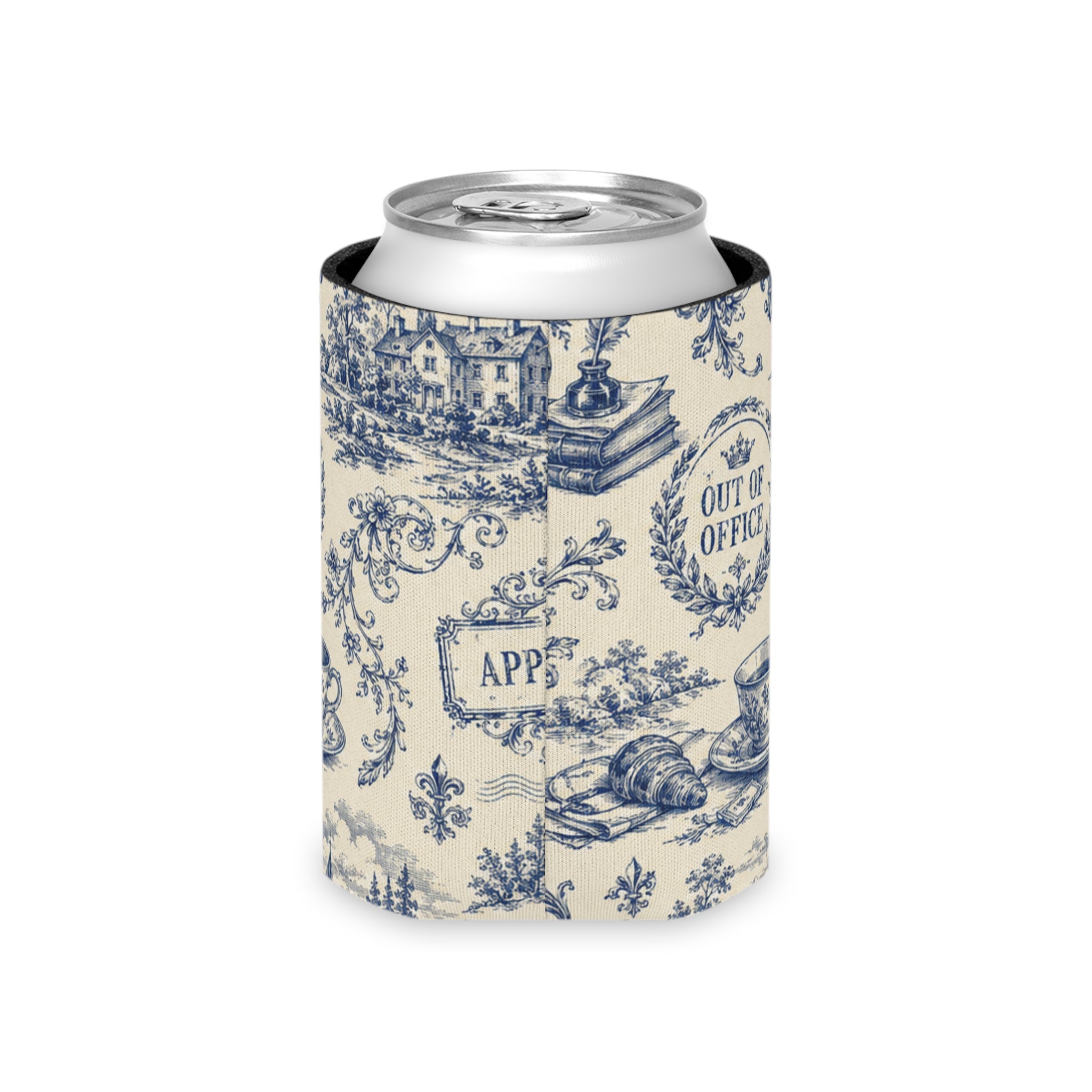 Out of Office Toile Can Cooler