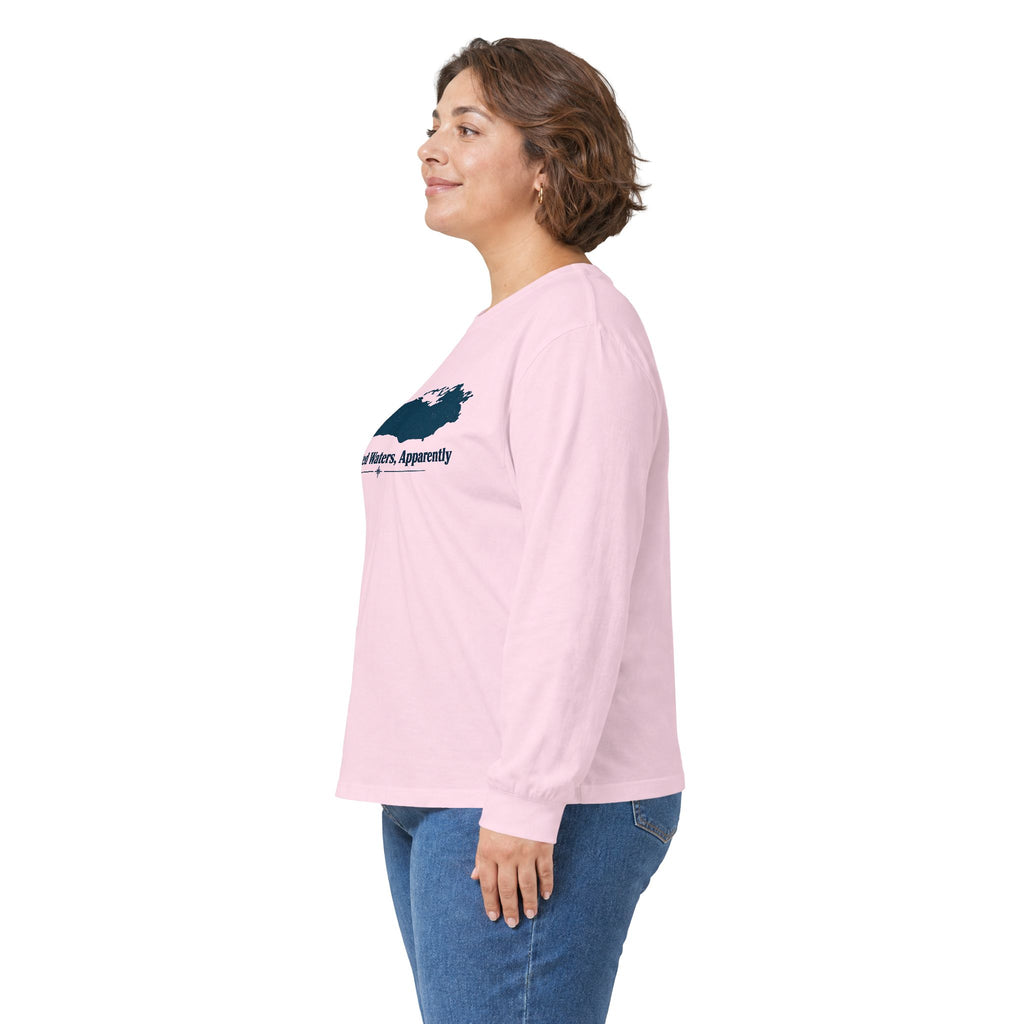 Uncharted Waters, Apparently Long Sleeve Tee | Lake Ontario Humor Shirt