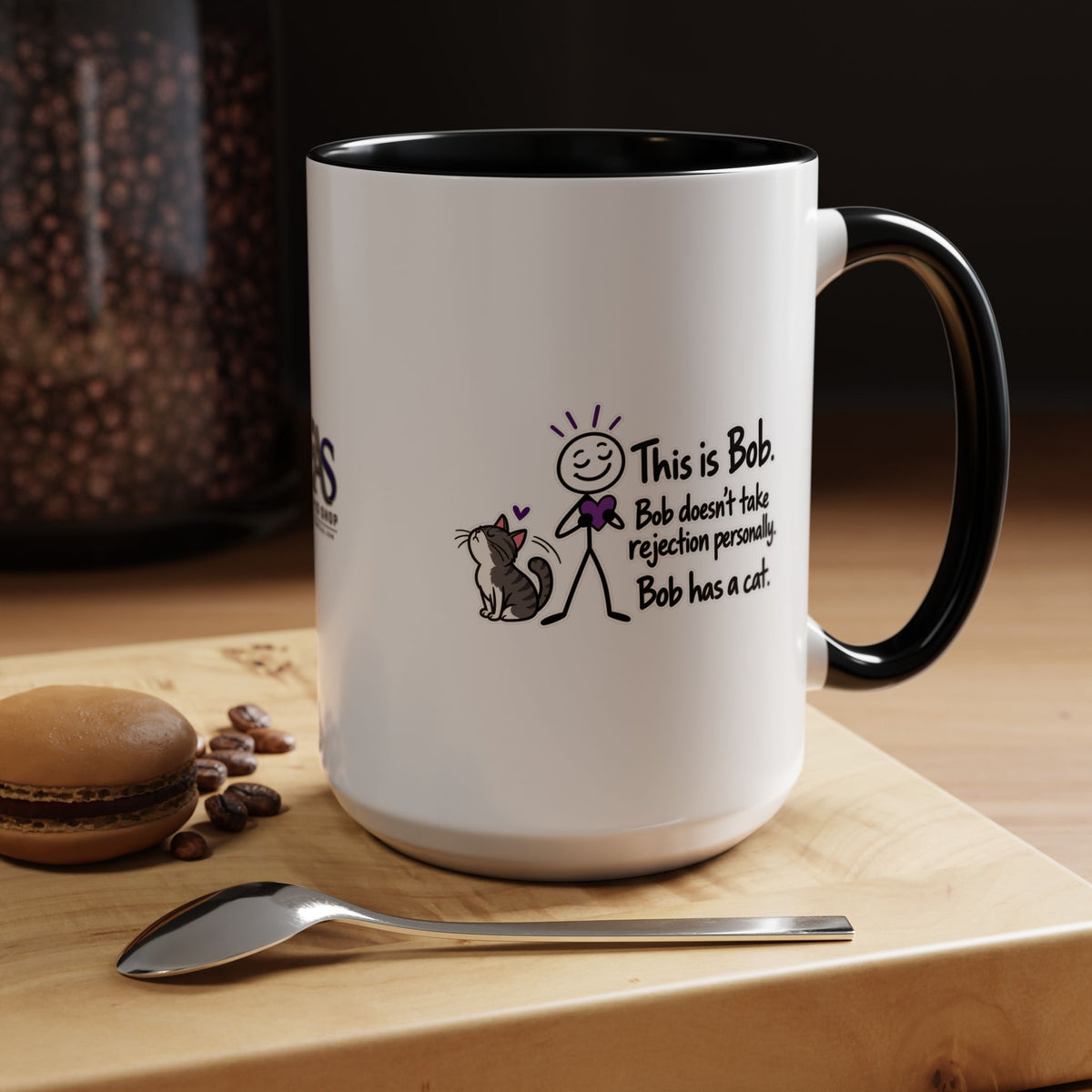This Is Bob Cat Mug | Funny Cat Lover Coffee Mug | Rejection Humor Gift (11/15oz Accent)