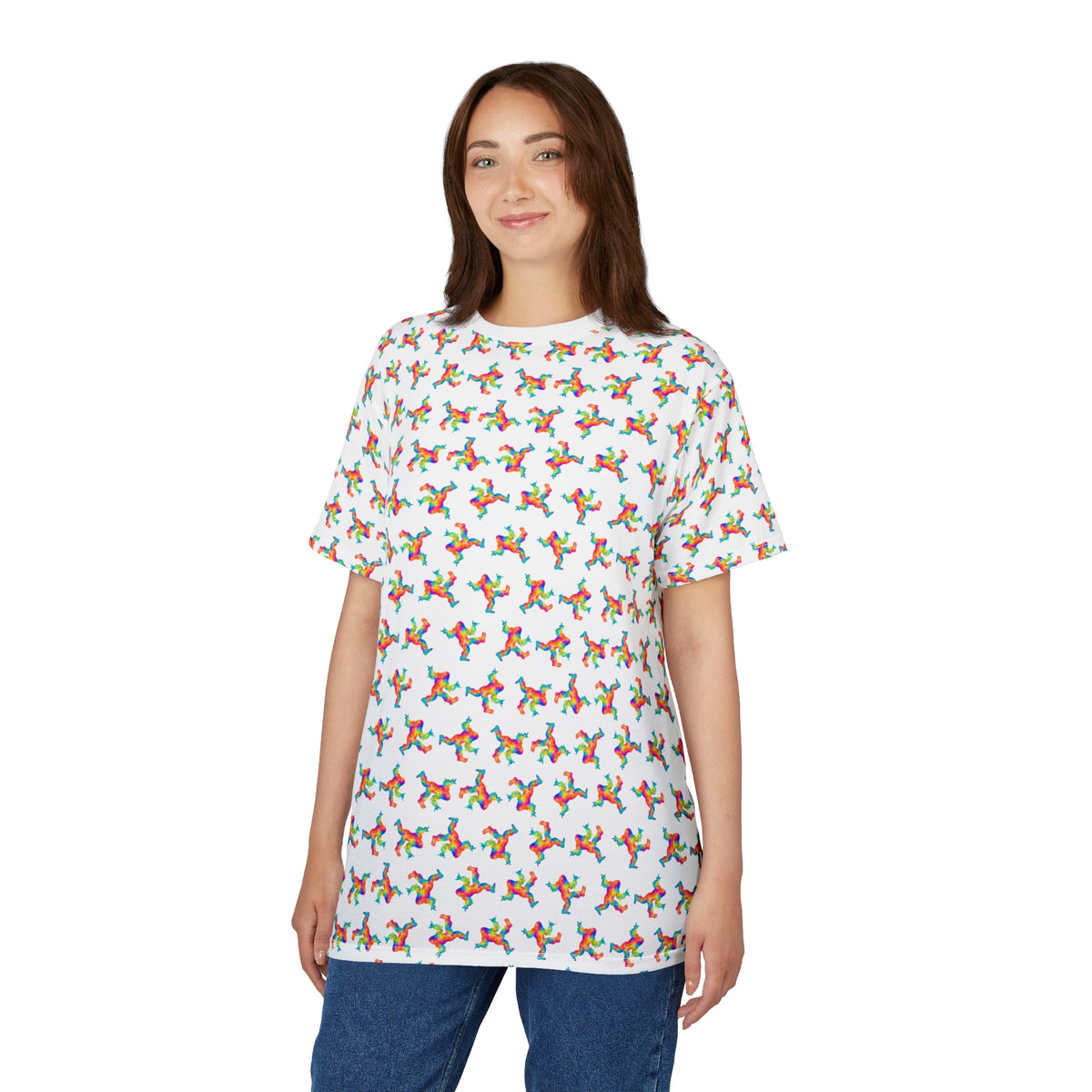 Psychedelic Bigfoot All-Over Print T-Shirt | Rainbow Sasquatch