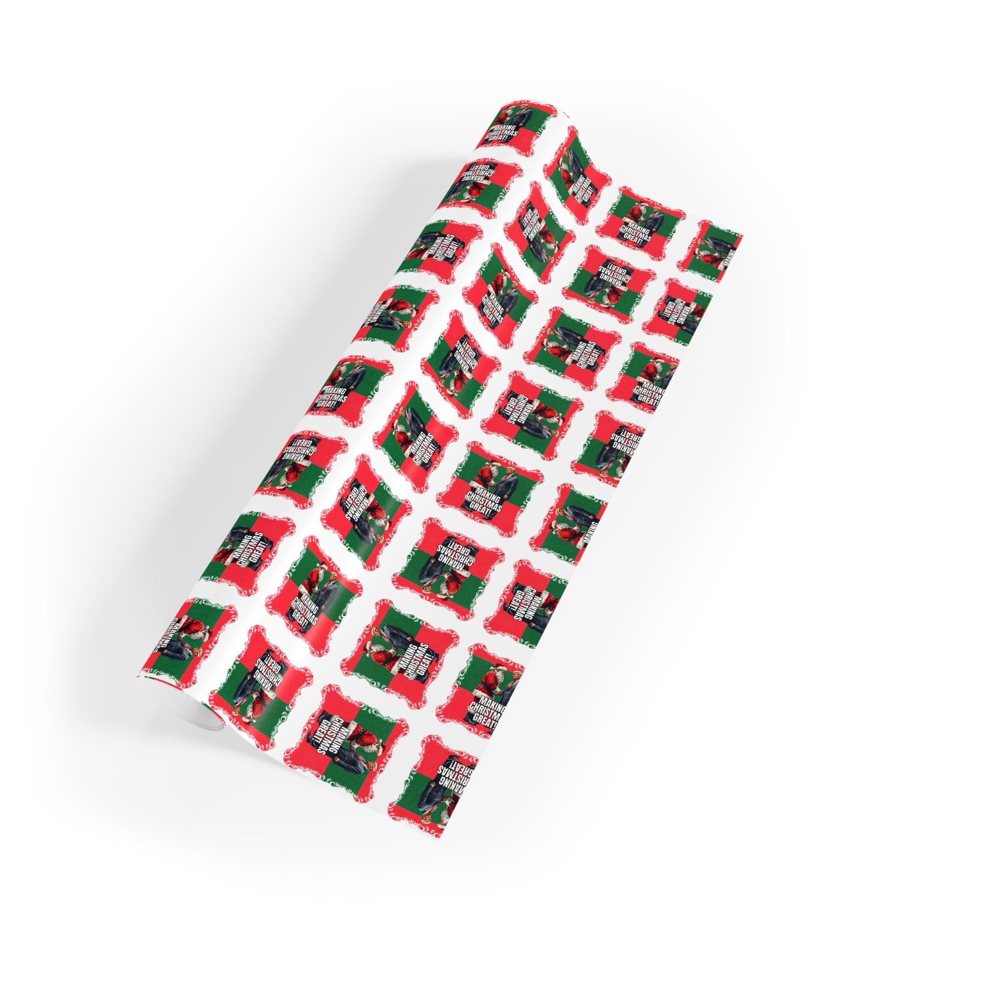 Festive Santa Trump Holiday Gift Wrapping Paper Roll