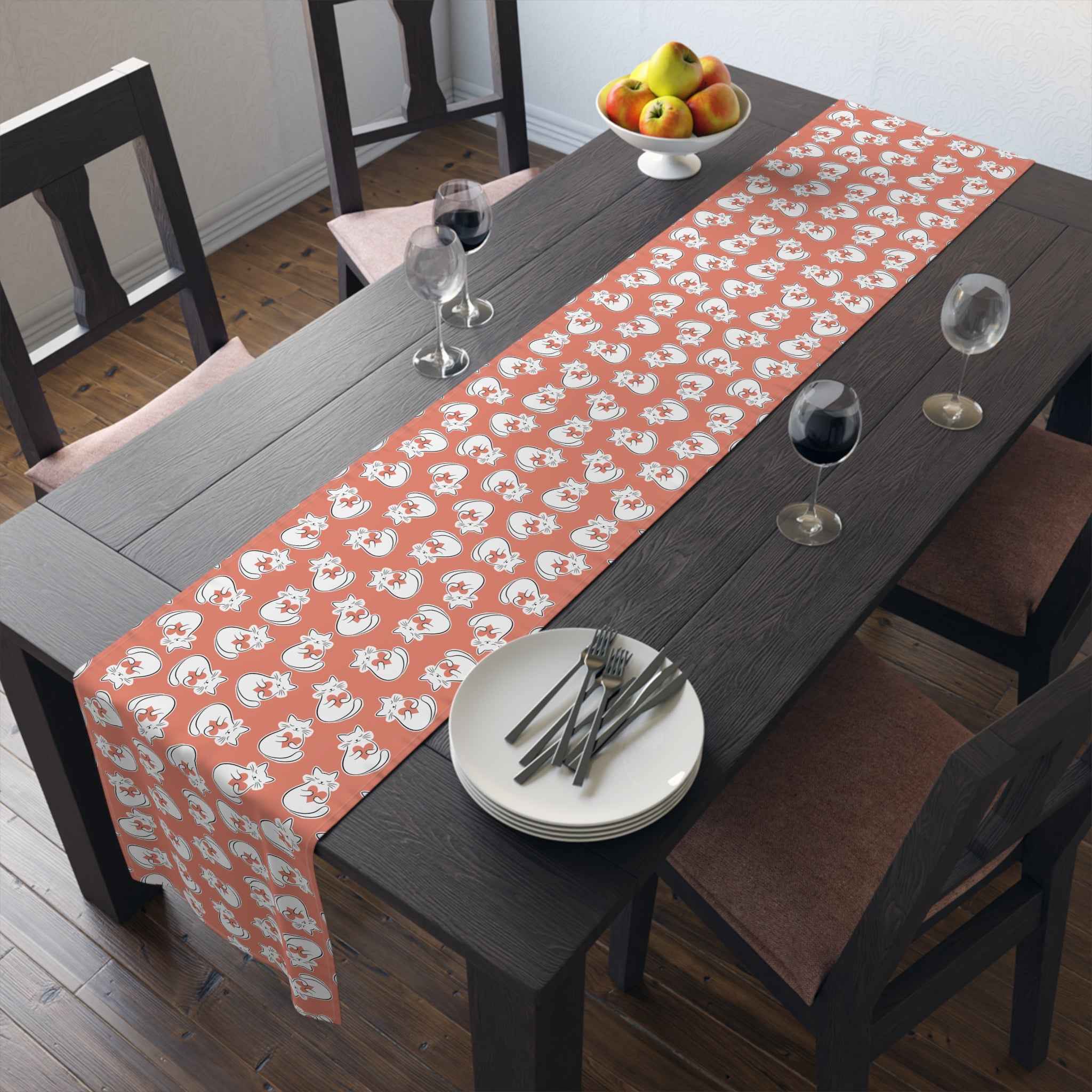 Heart Cat Table Runner – Sweet, Bold, and Slightly Extra