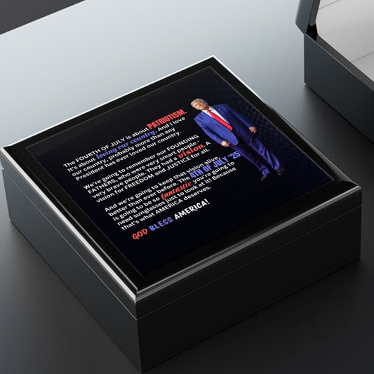 Trump Patriotic Jewelry Box with Freedom & Justice Motto