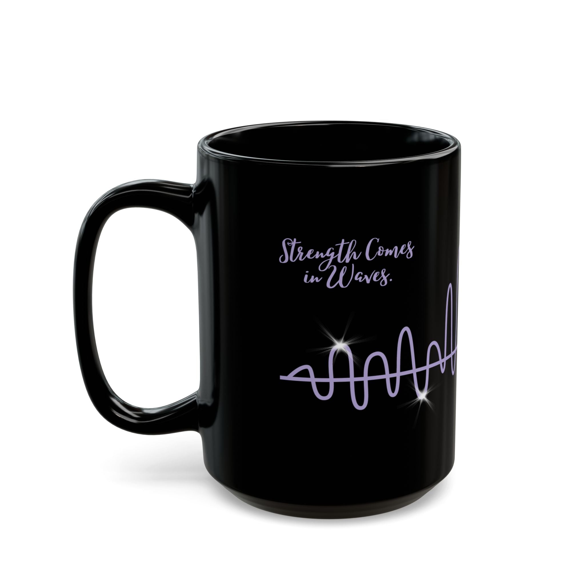 “Waves of Strength” Black Awareness Mug – 11oz & 15oz