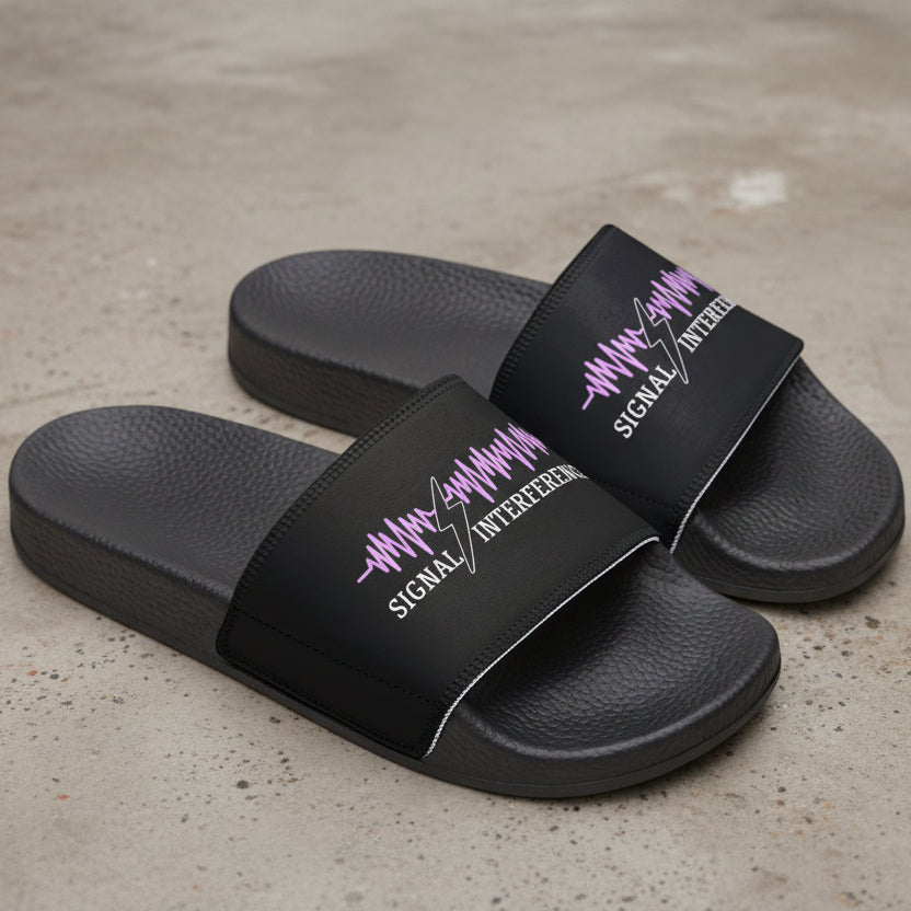 Signal Interference Slide Sandals – Purple Epilepsy Awareness Comfort Slides