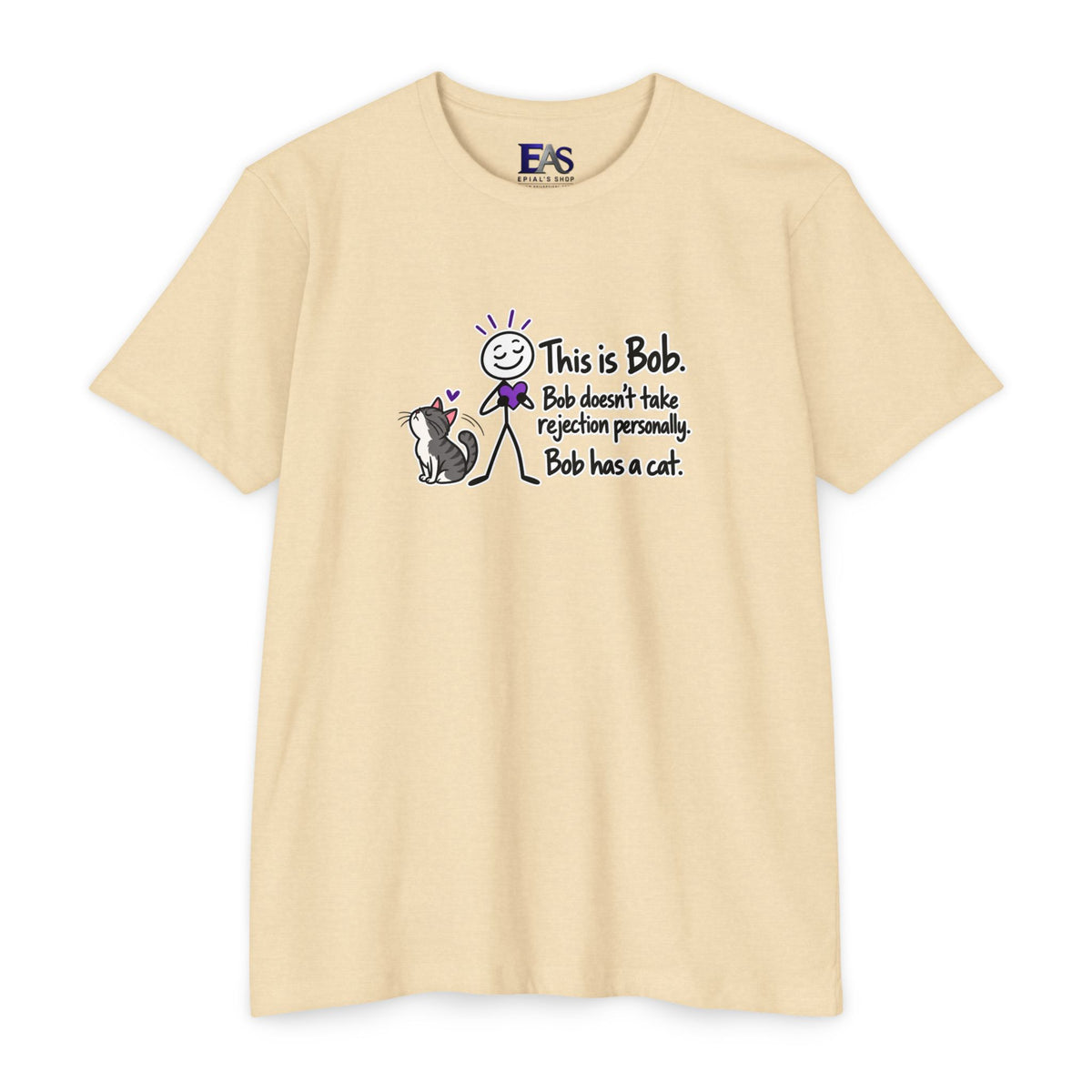 This Is Bob. Bob Has a Cat. Funny Cat Lover T-Shirt | Cat Humor Tee