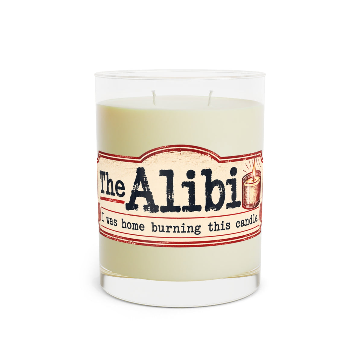 The Alibi Scented Candle | True Crime Humor | 2-Wick Soy Wax Candle