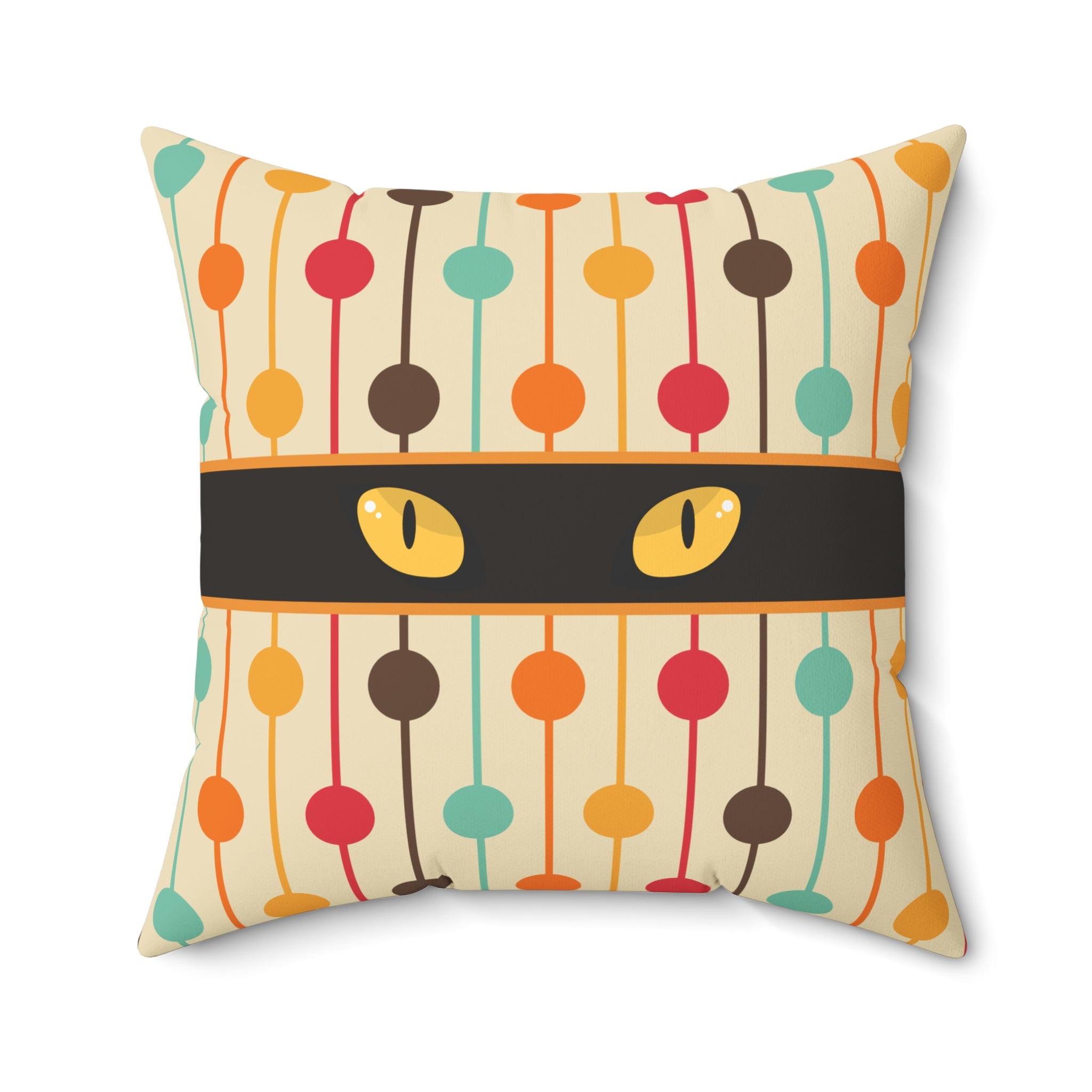 Mid-Century Cat Eyes Retro Throw Pillow