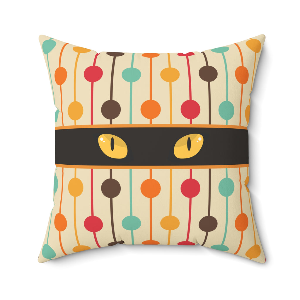 Mid-Century Cat Eyes Retro Throw Pillow