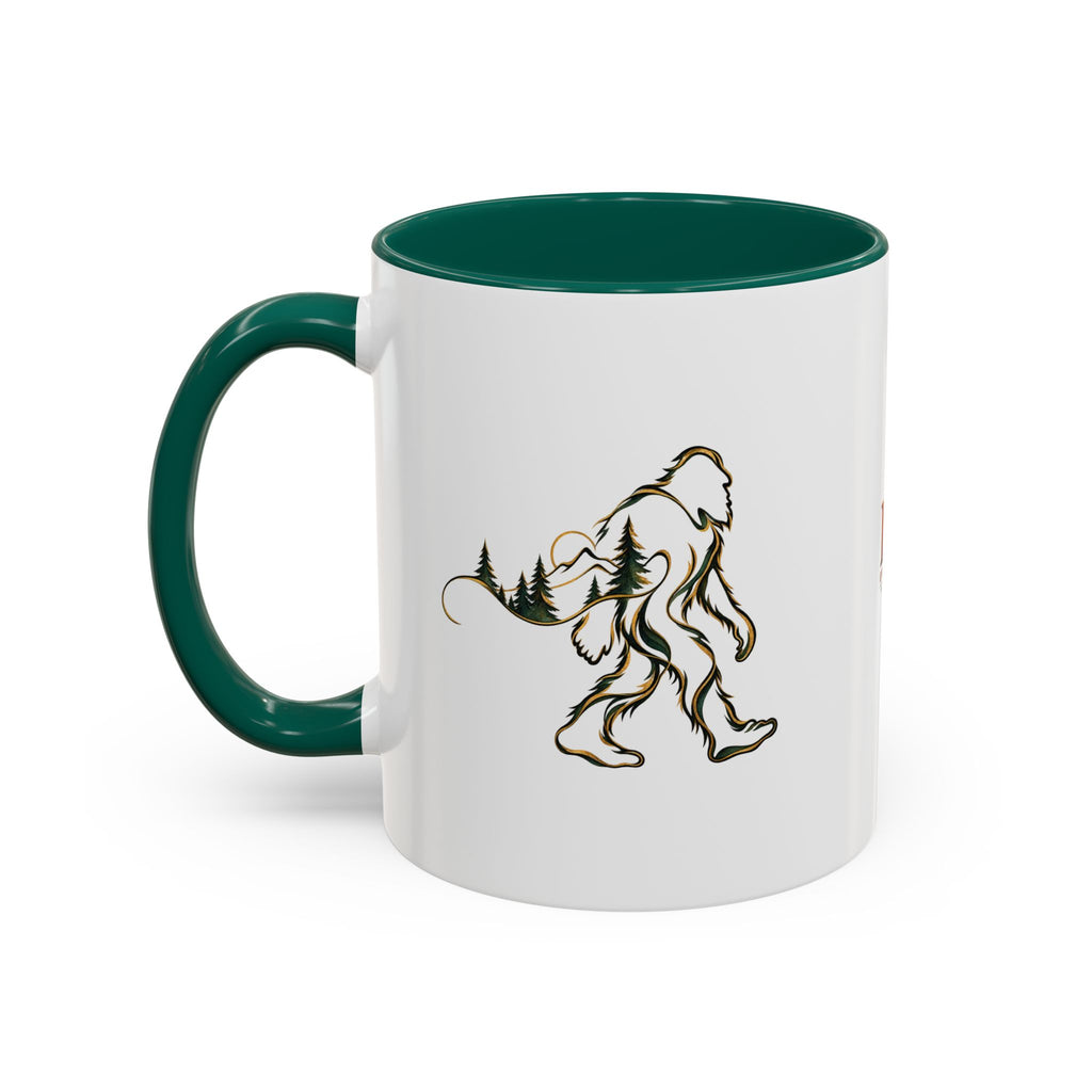 Barely There Bigfoot Ceramic Mug | Abstract Sasquatch Forest Art | 11oz & 15oz