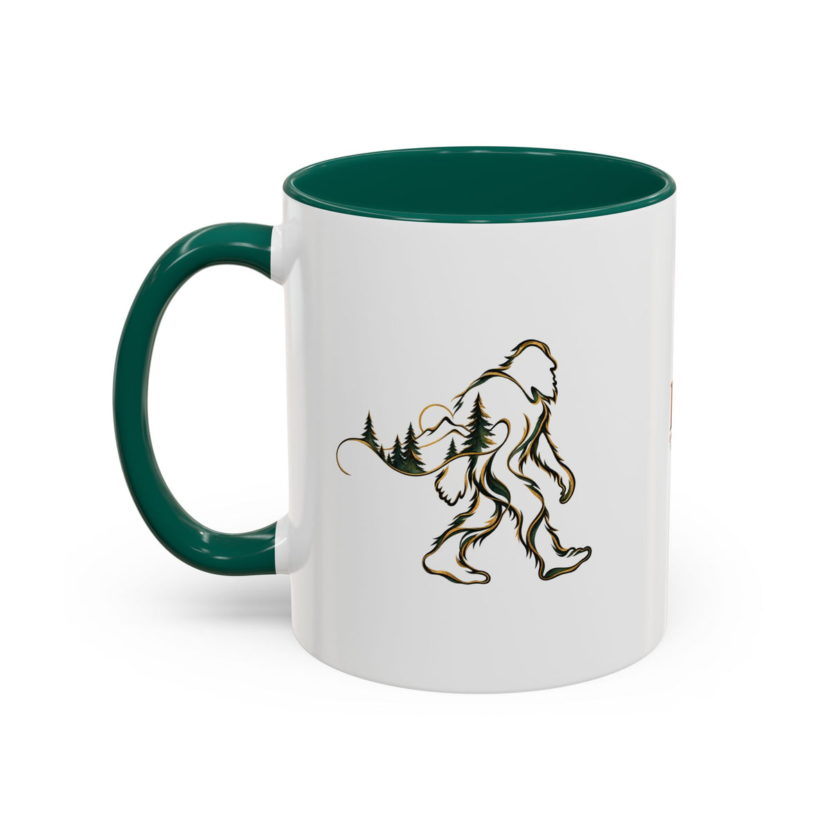 Barely There Bigfoot Ceramic Mug | Abstract Sasquatch Forest Art | 11oz & 15oz