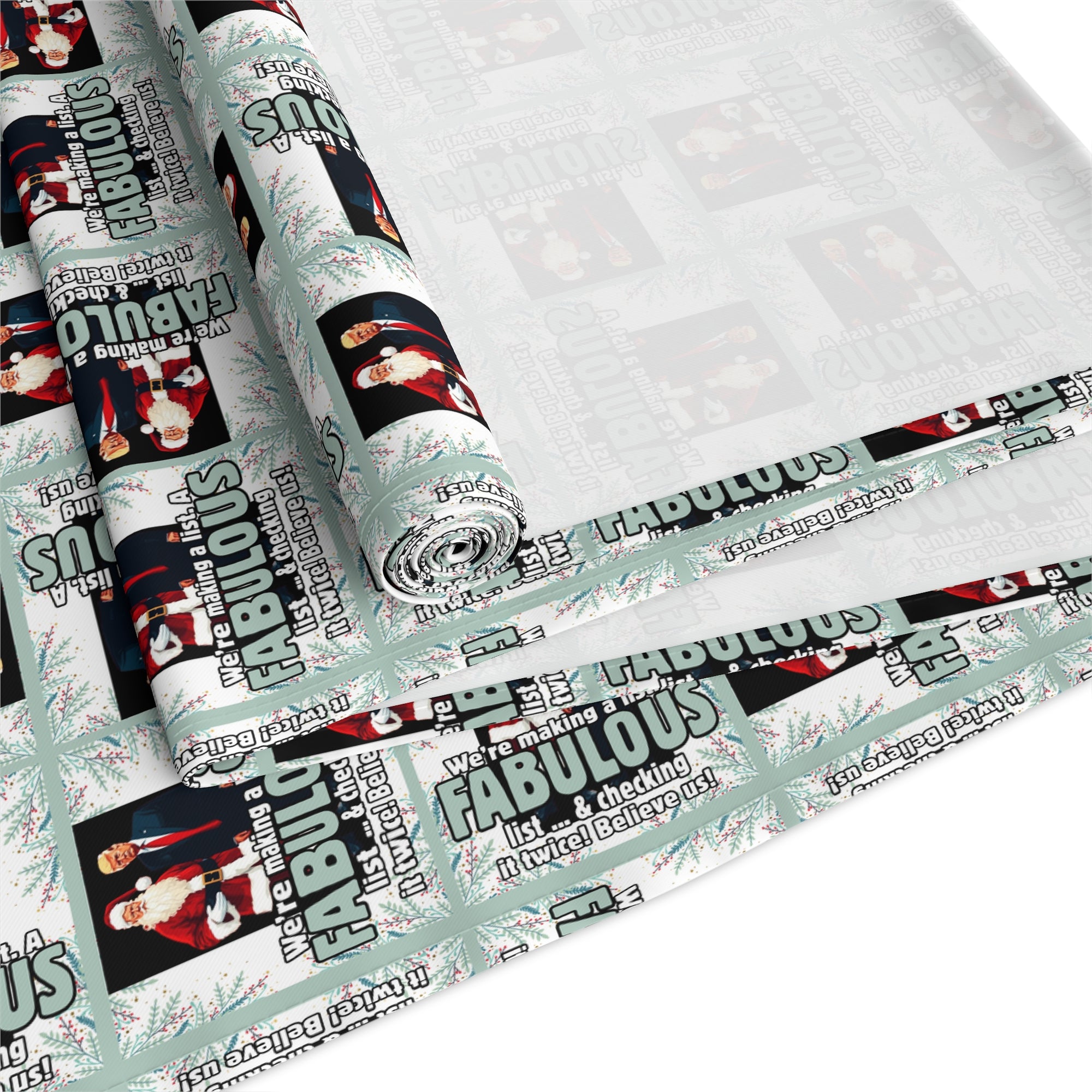 Trump Santa Fabulous List Christmas Table Runner