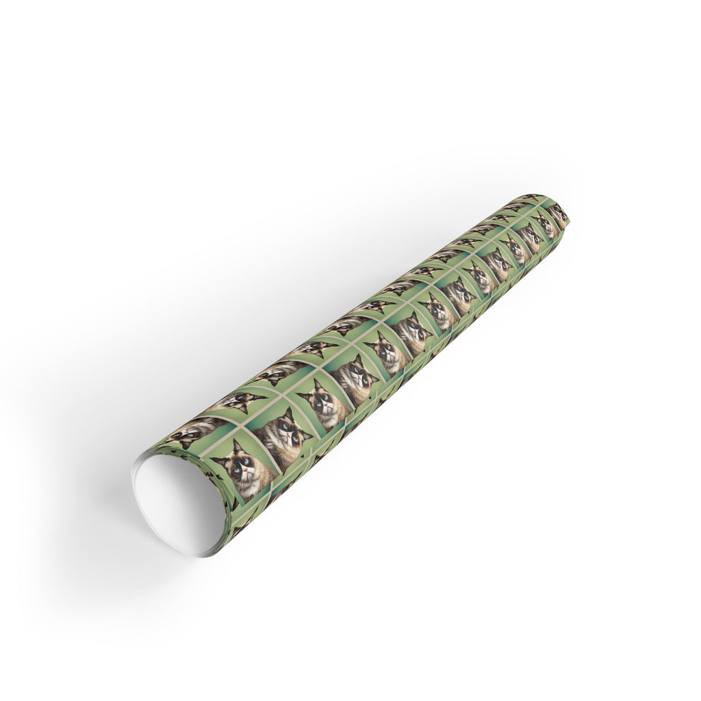 Whimsical Irritable Cat Gift Wrapping Paper Roll - Perfect for Animal Lovers