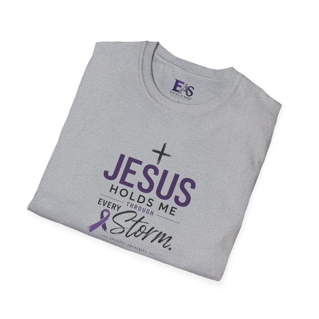 Jesus Holds Me Through Every Storm Epilepsy Awareness T-Shirt