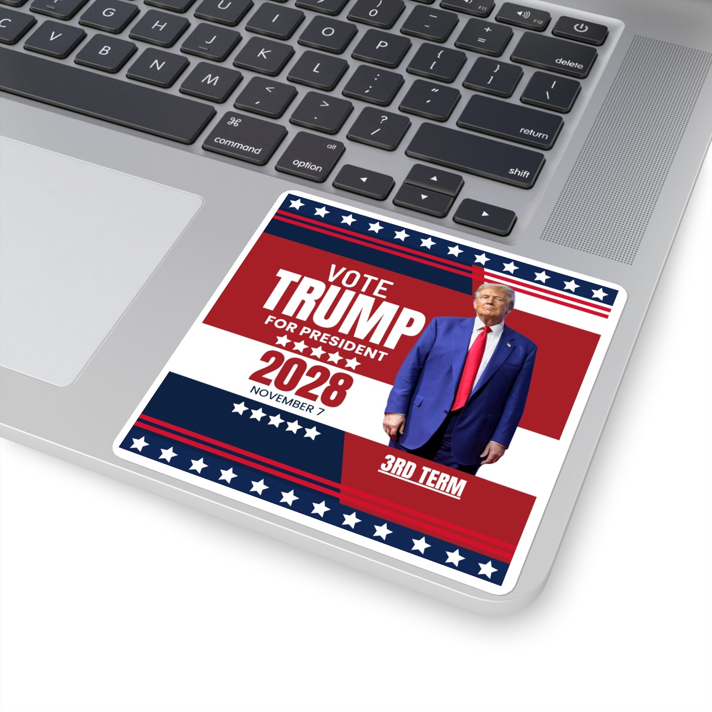 Vote Trump 2028 Campaign Square Stickers - 3rd Term Election Merchandise