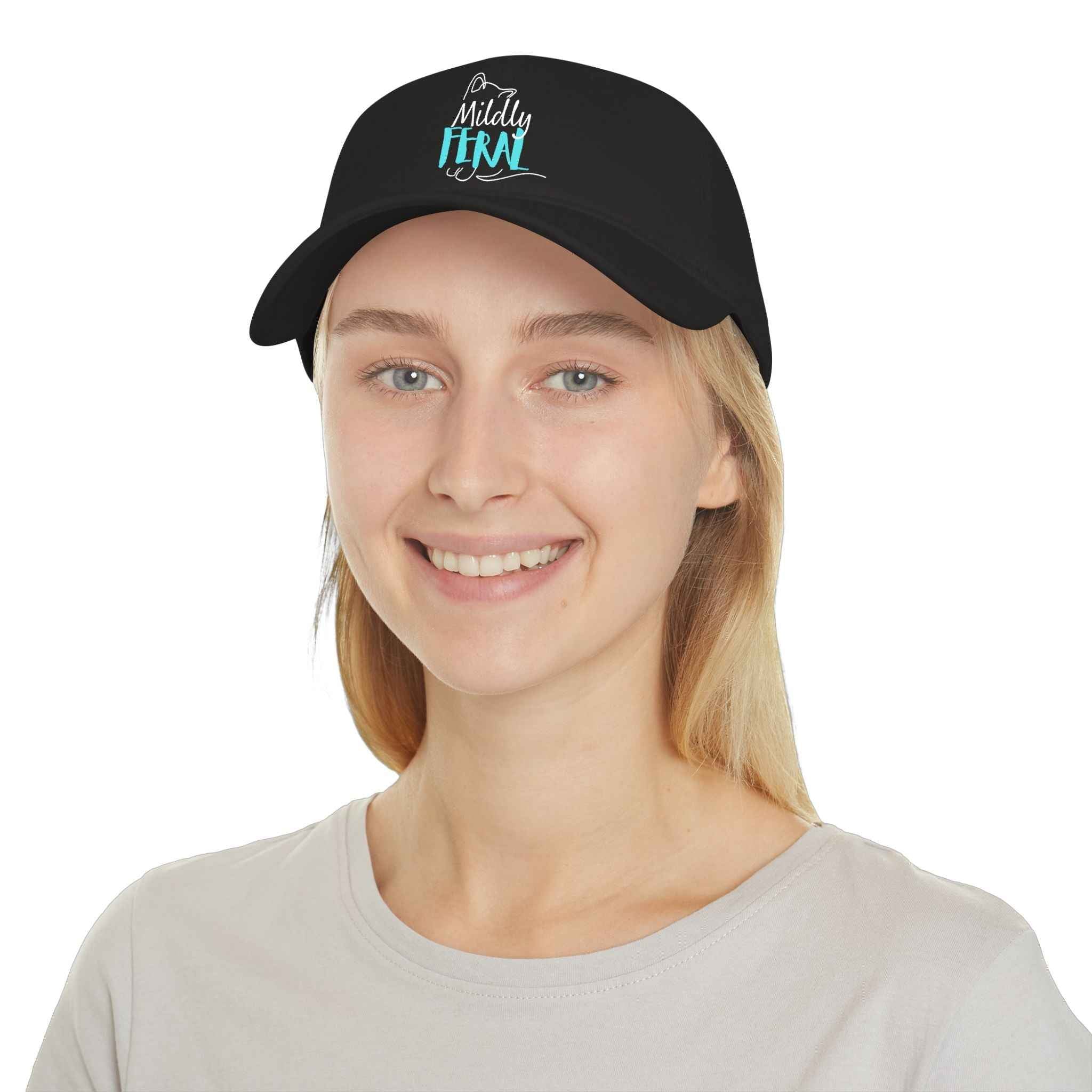 Mildly Feral Dad Hat – Embroidered Cat Cap with Adjustable Fit