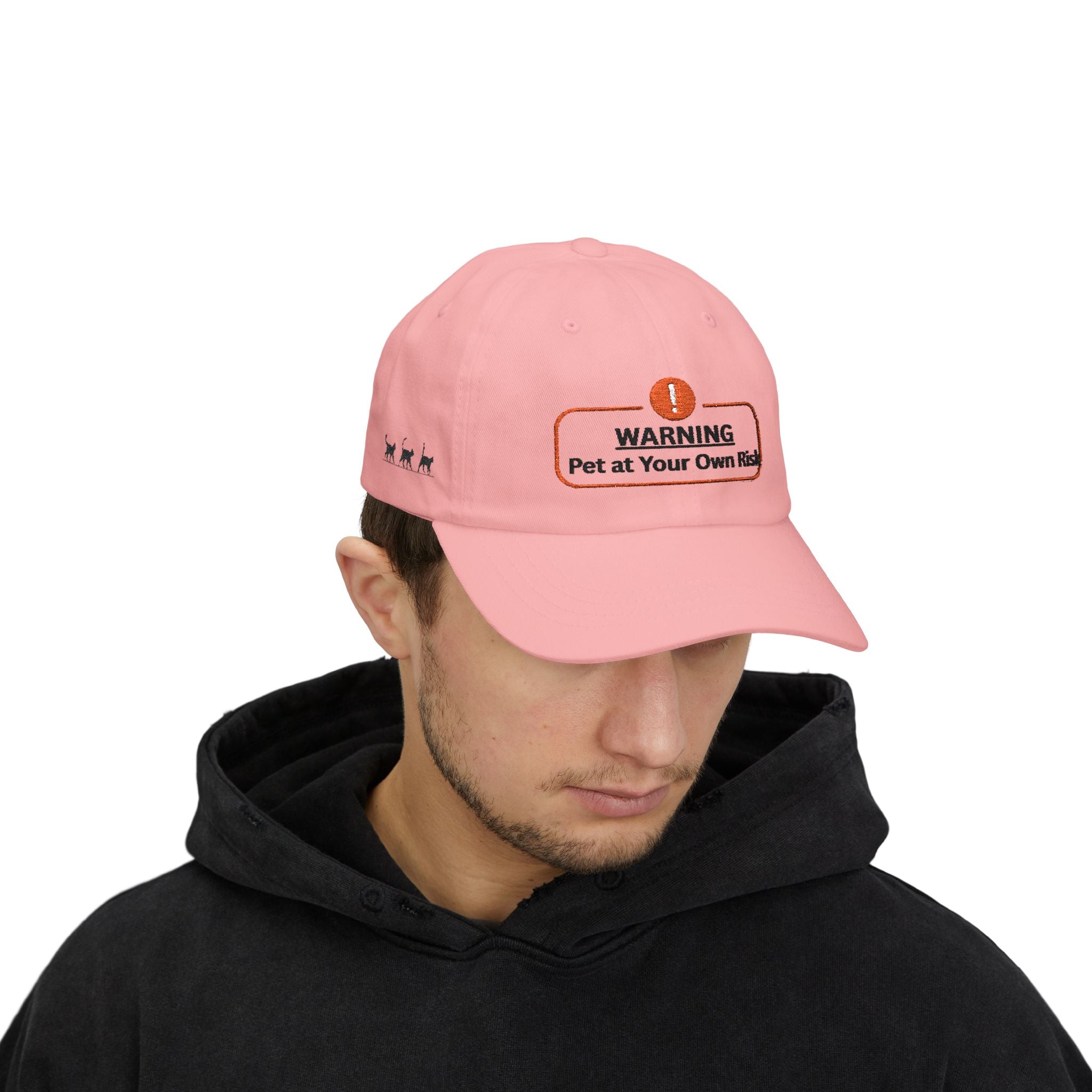 Warning: Pet at Your Own Risk Hat – Sassy Cat Embroidered Dad Cap